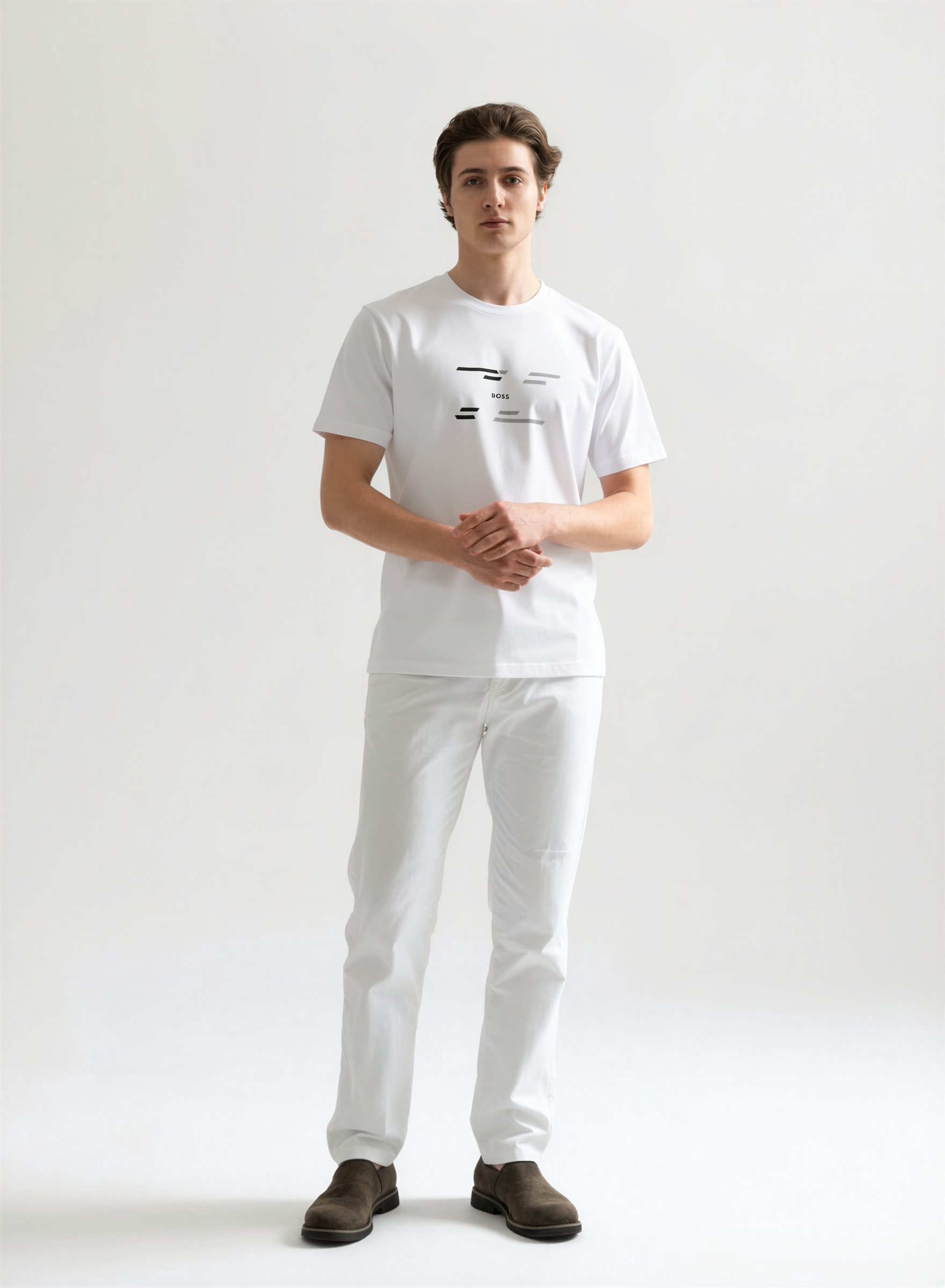 HUGO BOSS 白色 中間小字母 Tee #7-02