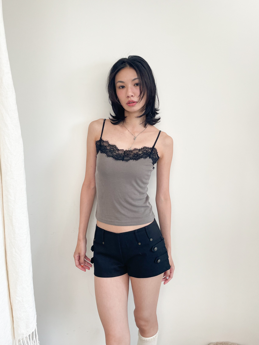 lace trim soft cotton cami