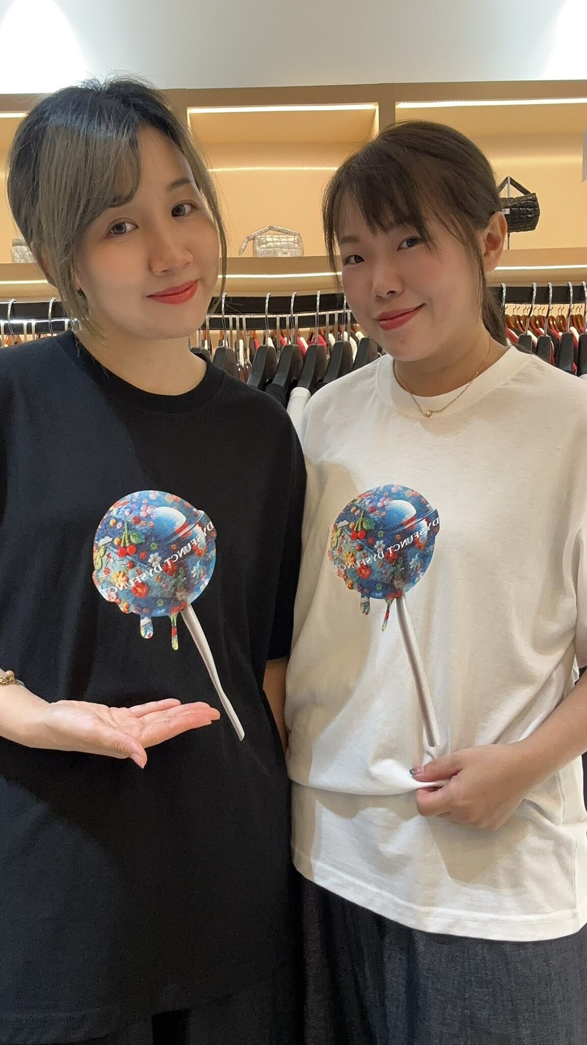 韓國代購 棒棒糖 男女同款 FLORAL DENIM CANDY T-SHIRT