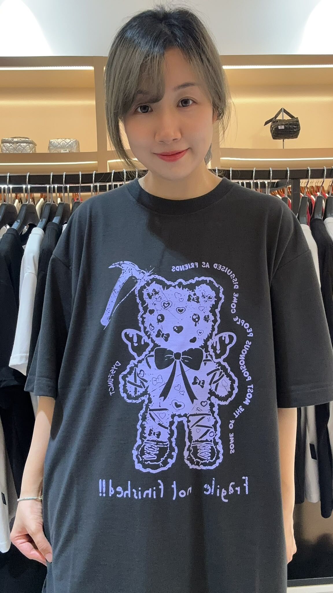韓國代購 棒棒糖 男女同款 ANGEL HAMMER BEAR T-SHIRT