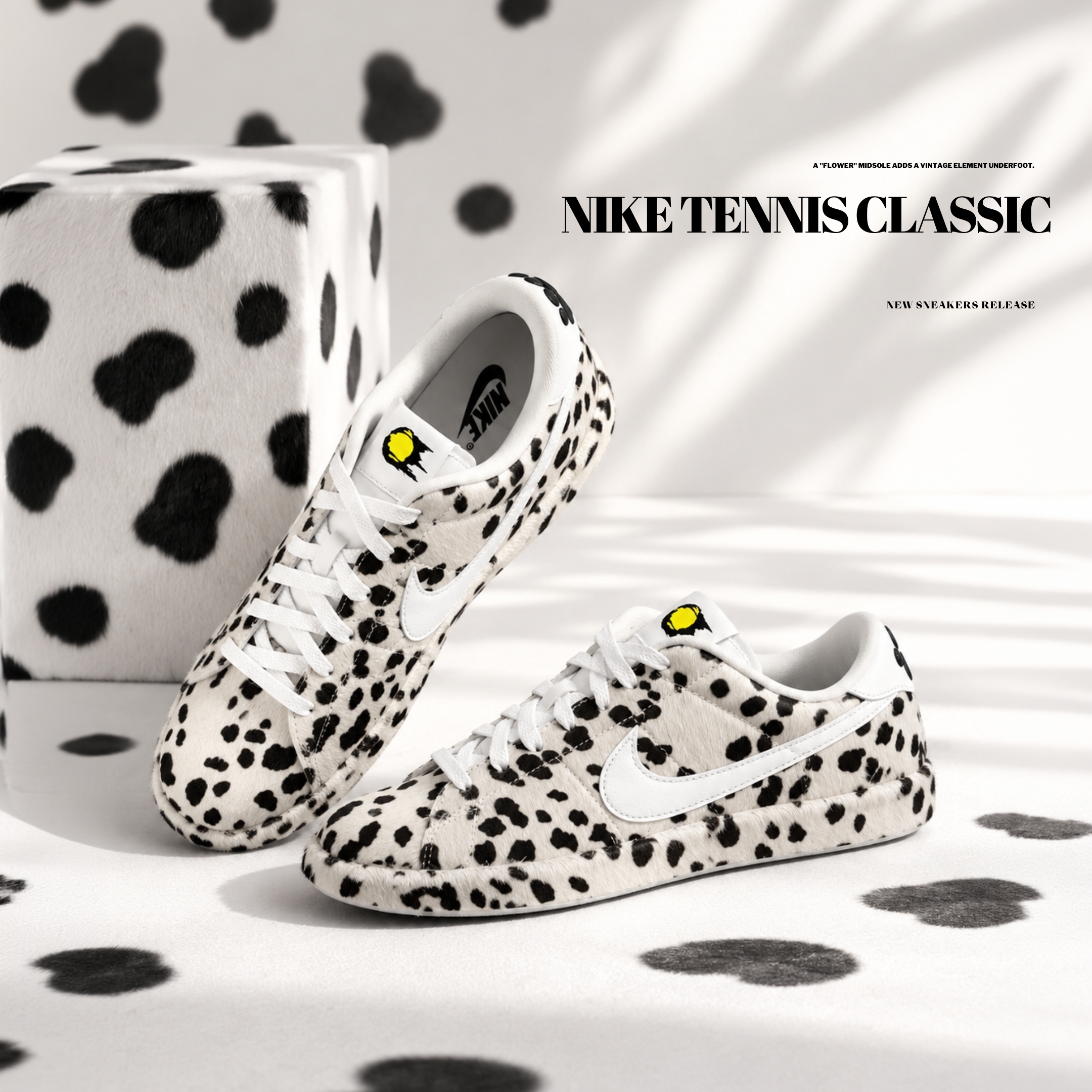 NICEDAY 代購 Nike Tennis Classic 101忠狗 大麥町 黑白 點點 塗鴉 動物 狗 JA8560-100