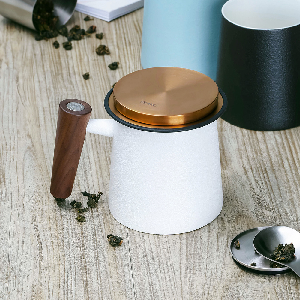 人文濾茶杯(400ml/優雅白x鈦金)