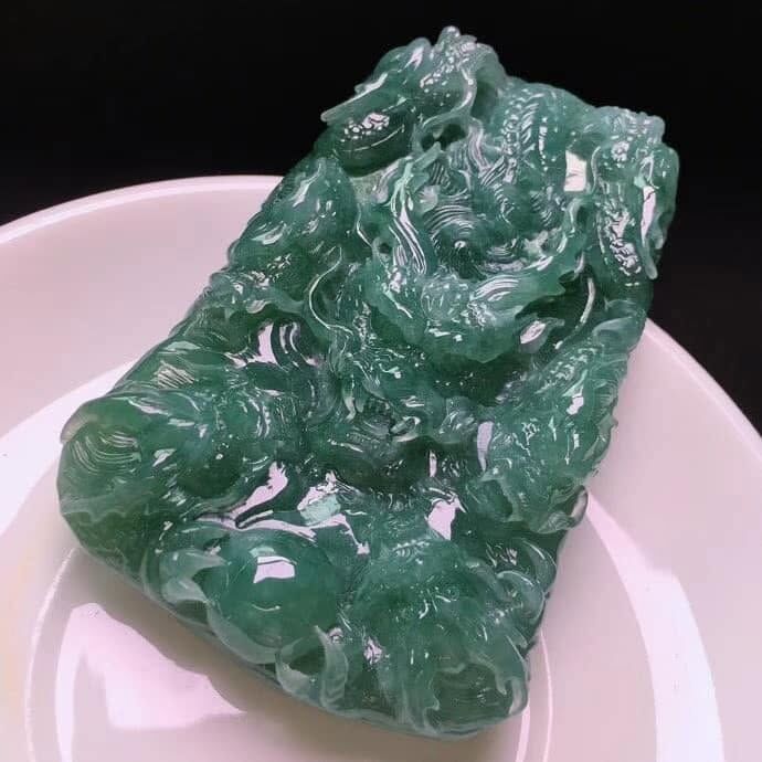 J1013256 翡翠緬料藍水九龍