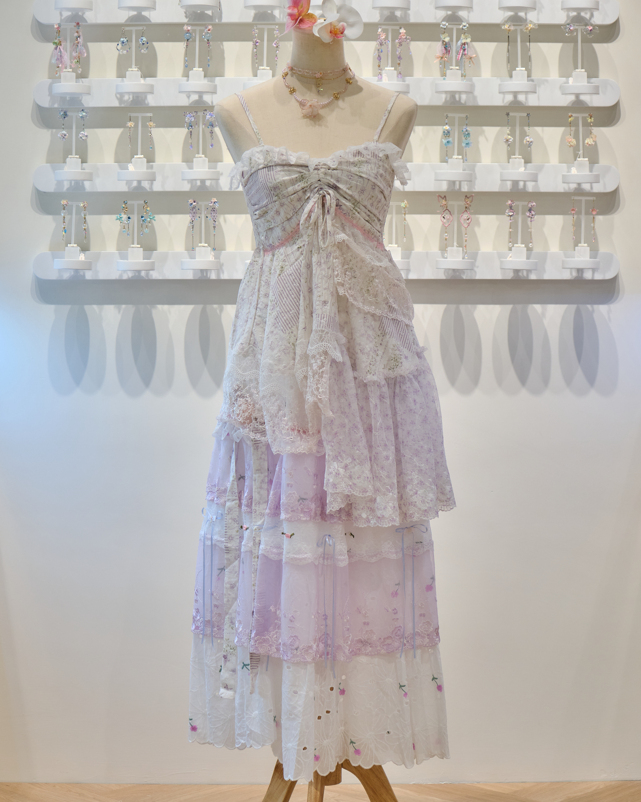 13904 Camisole Ribbon Top & Flowing Long Skirt Duo