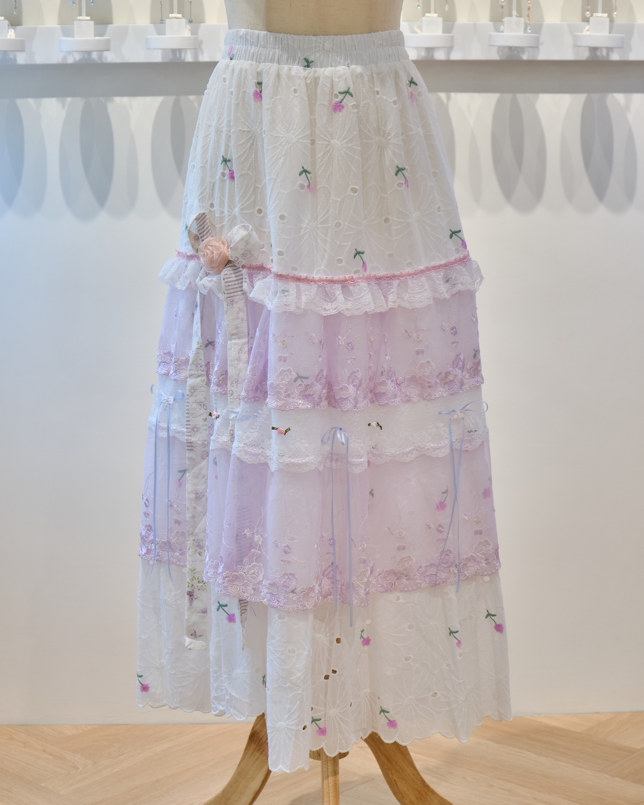 13904 Camisole Ribbon Top & Flowing Long Skirt Duo