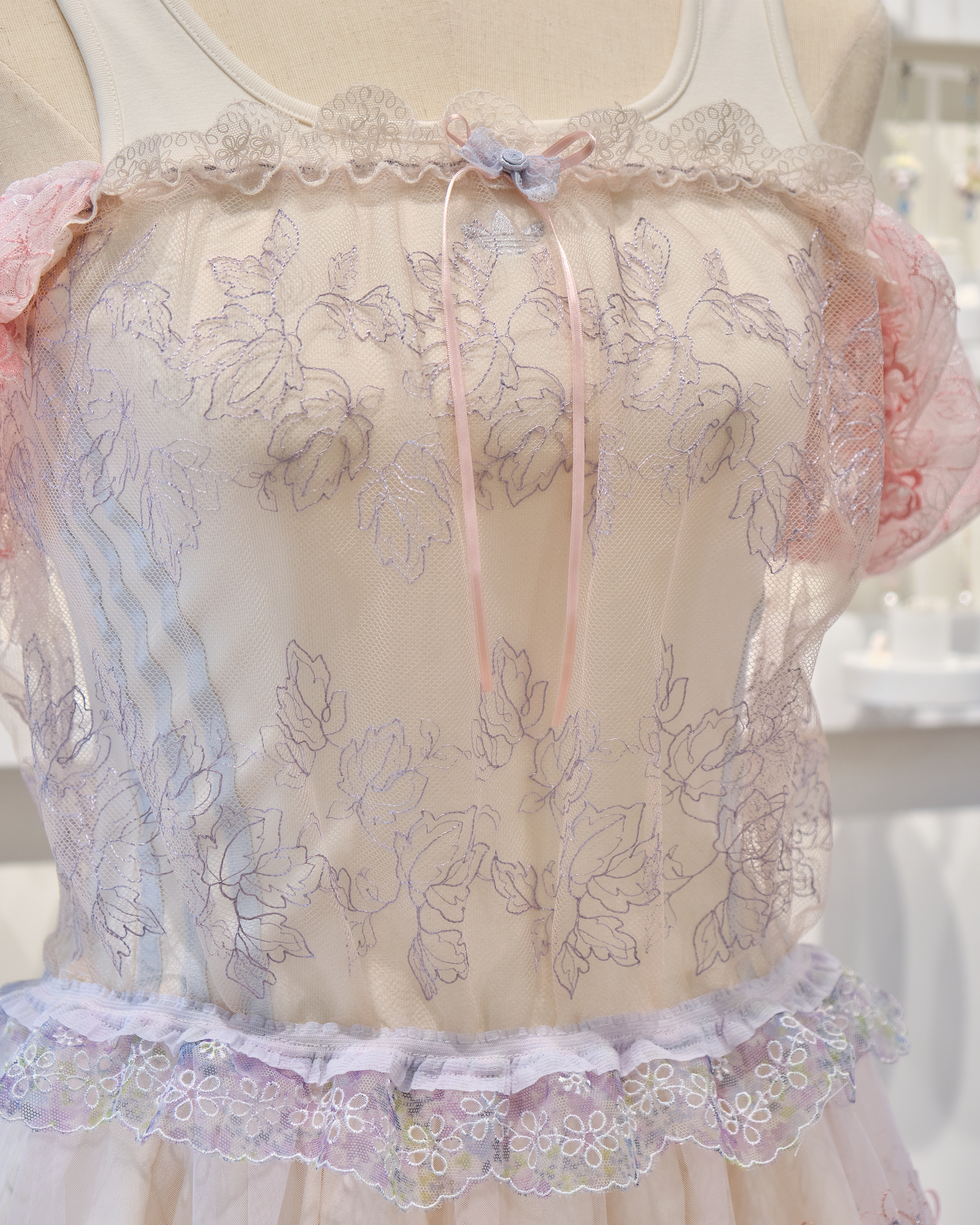 13888 New French Square-Neck Dream Sheer Cover