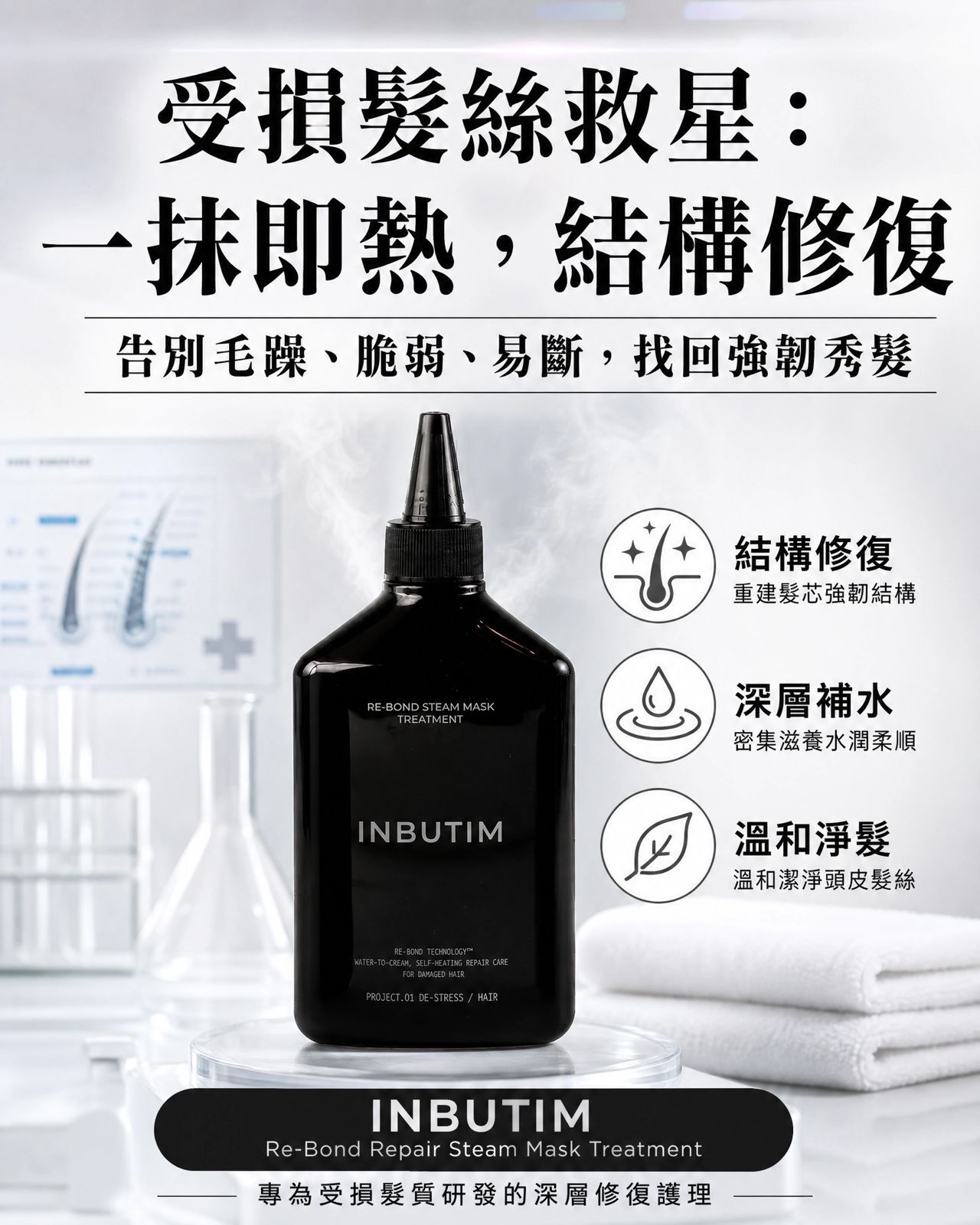 INBUTIM Re-Bond Steam Mask Treatment 450 ml（貨期截單後兩個月）
