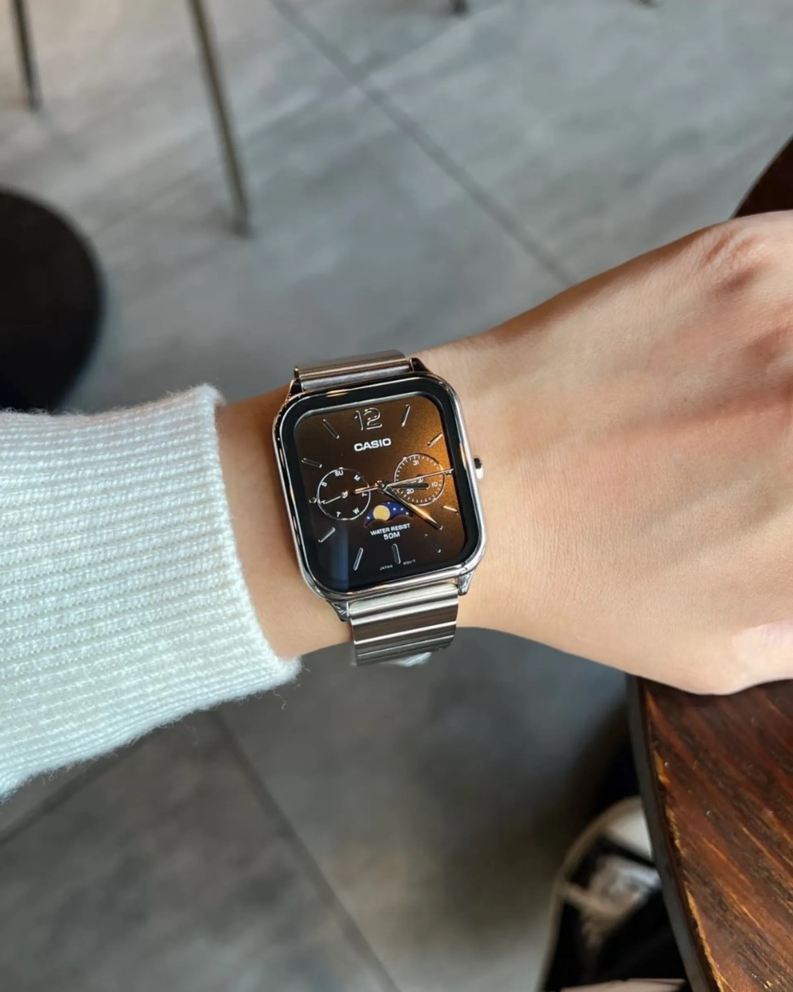 〈機械錶的浪漫🌒〉CASIO 卡西歐 月相方形復古面盤中性男女錶