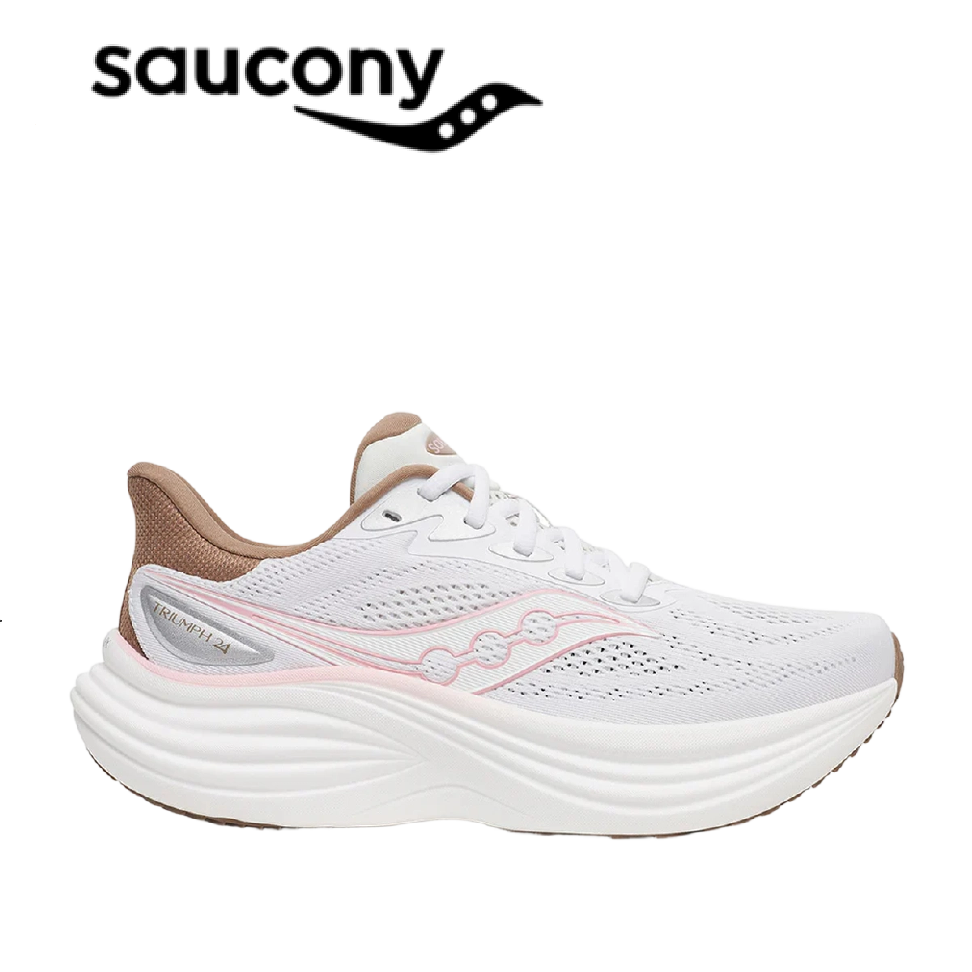 SAUCONY 美國 TRIUMPH 24 緩衝避震跑鞋 女款 (白茶) 31SA100999