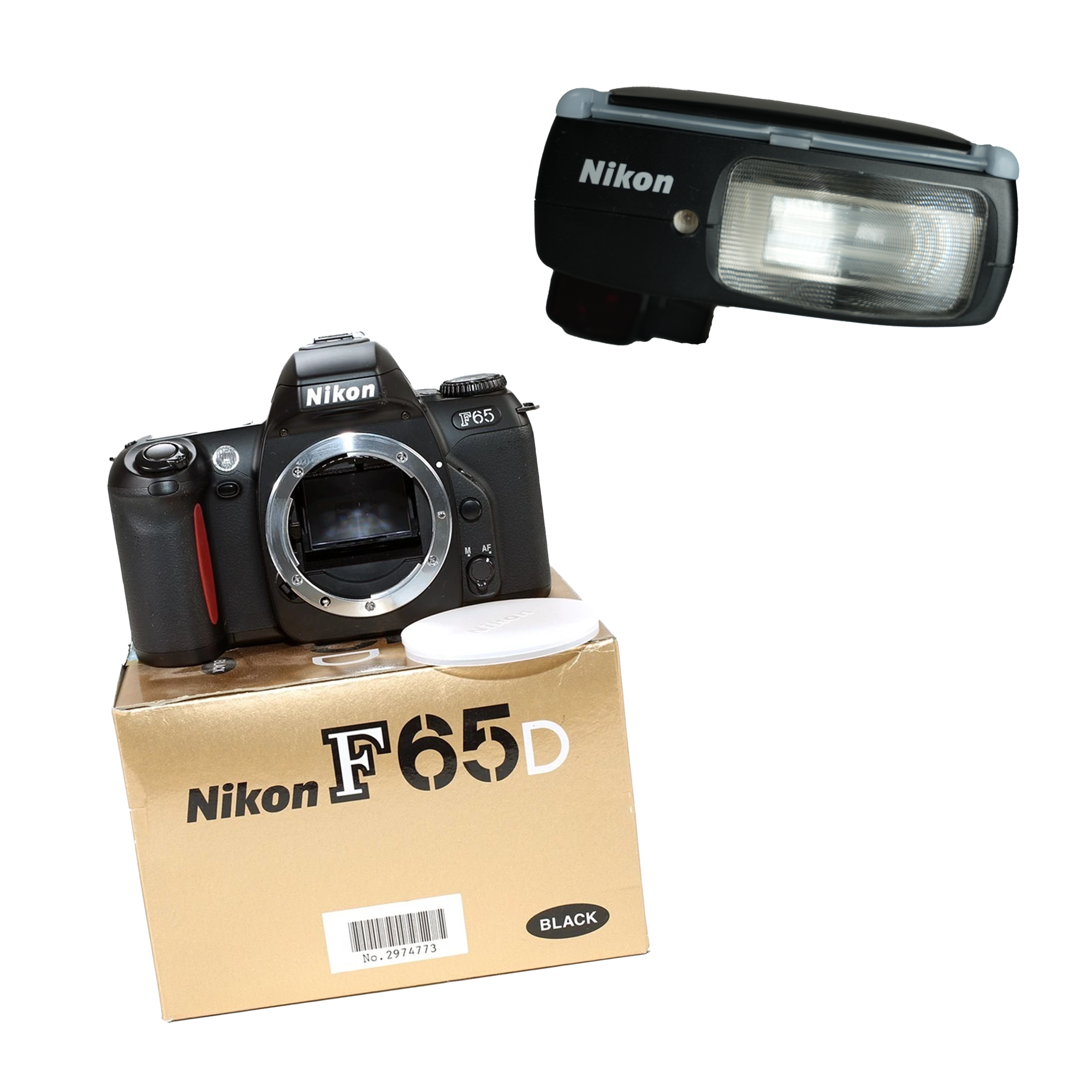 NIKON F-65D BLACK BODY w/ SB27 FLASH HK$500
