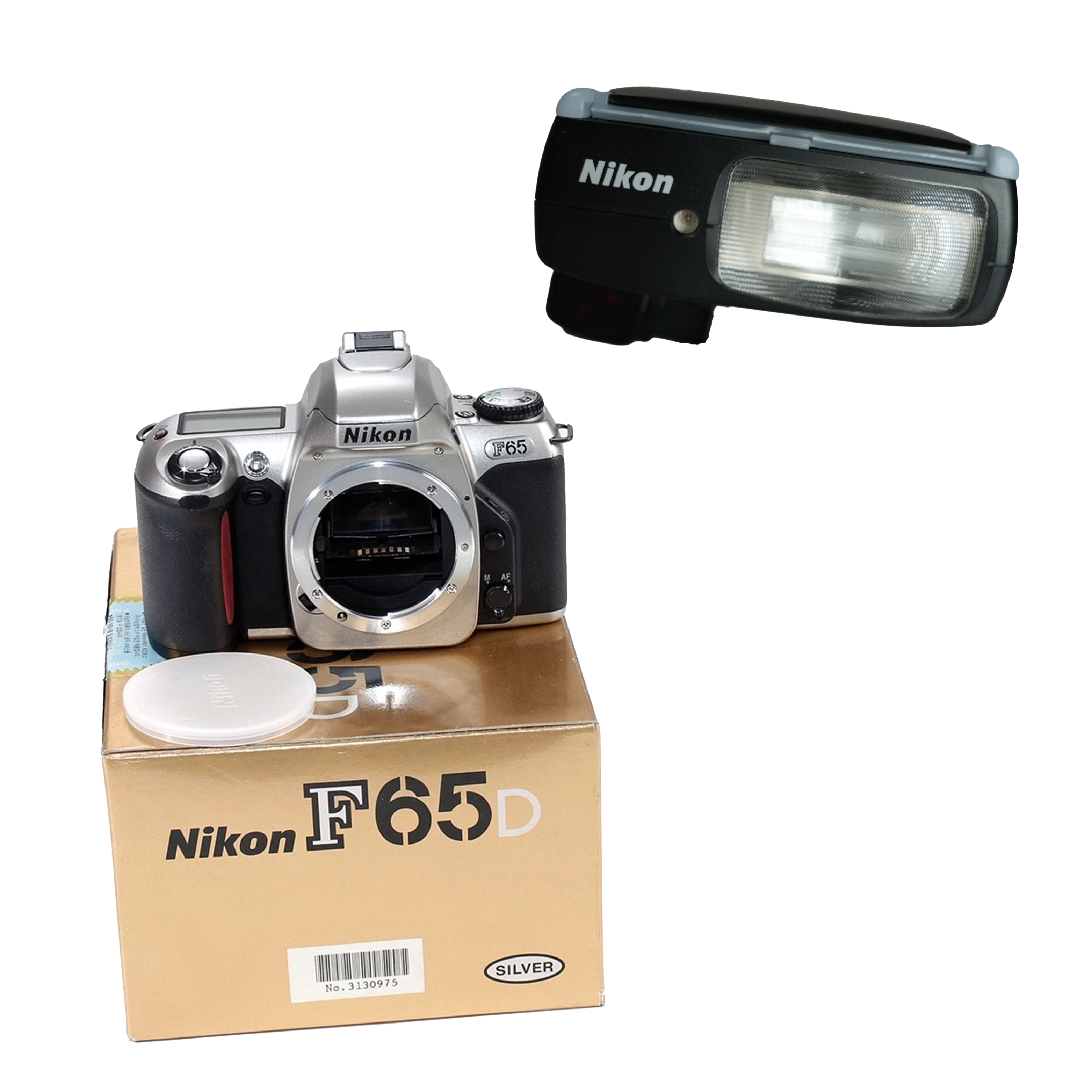 NIKON F-65D SILVER BODY w/ SB27 FLASH HK$500