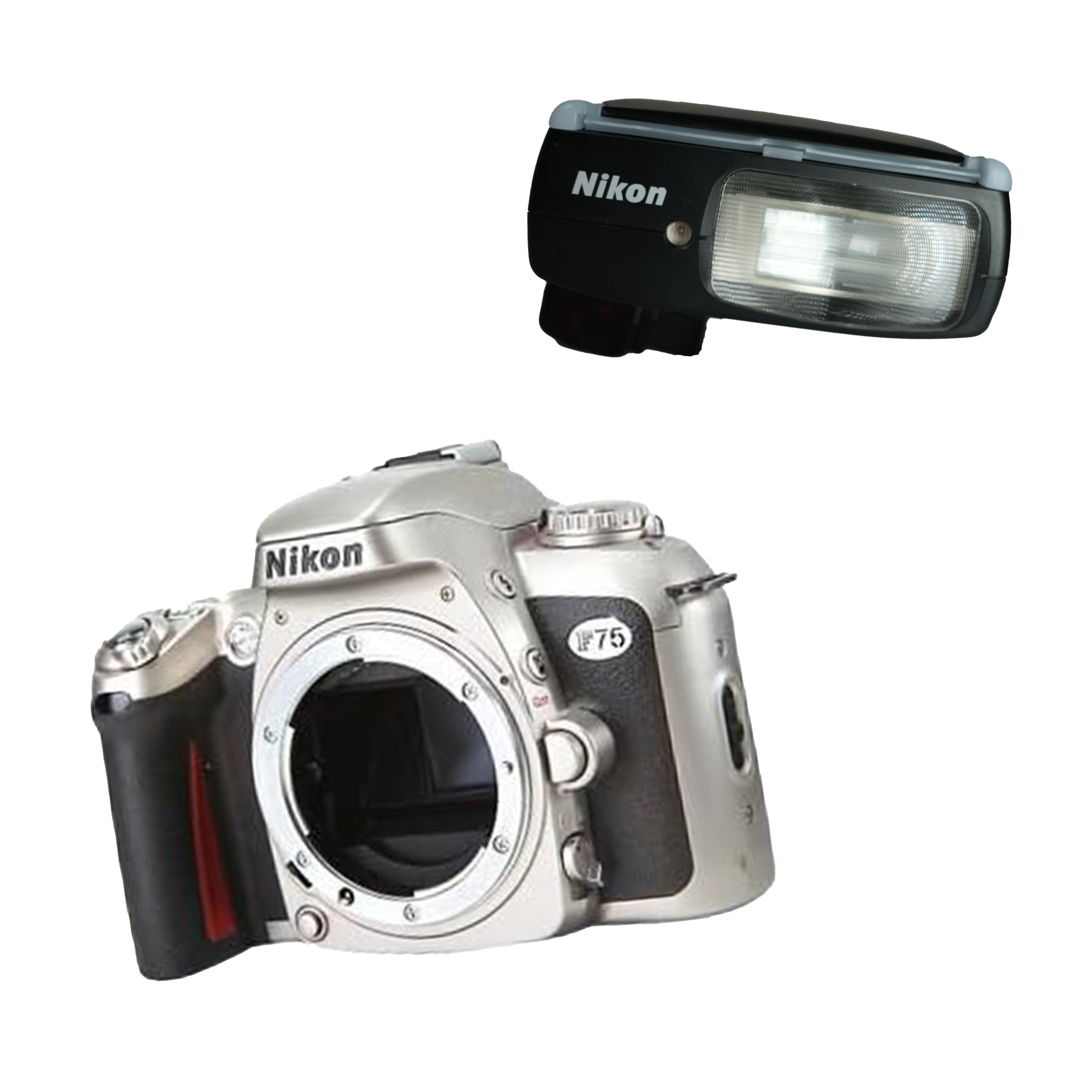 NIKON F-75D BODY (SILVER) w/ SB27 FLASH HK$780 (訂金HK$500)