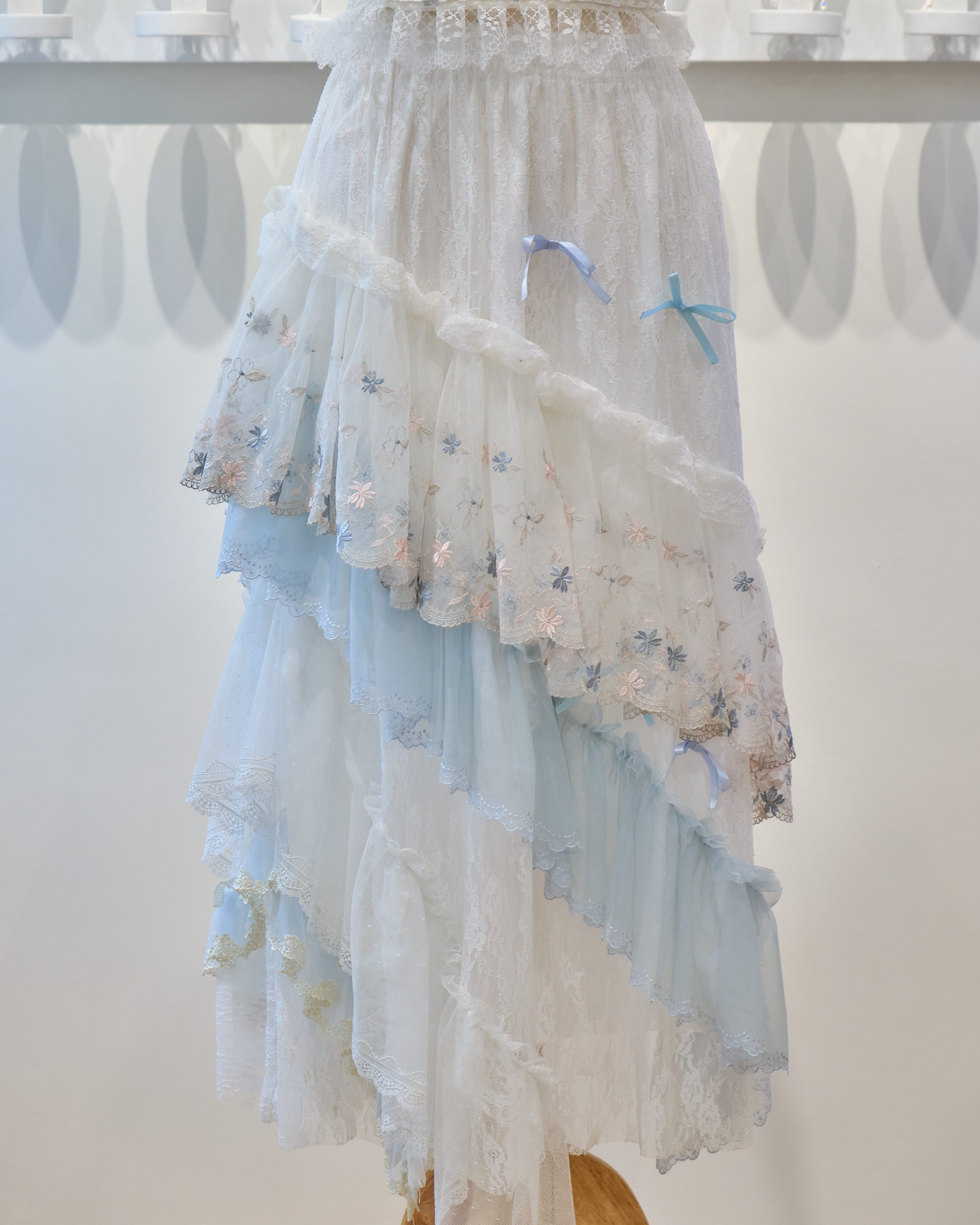 13875 Cascading Sloping Lace Ankle Skirt
