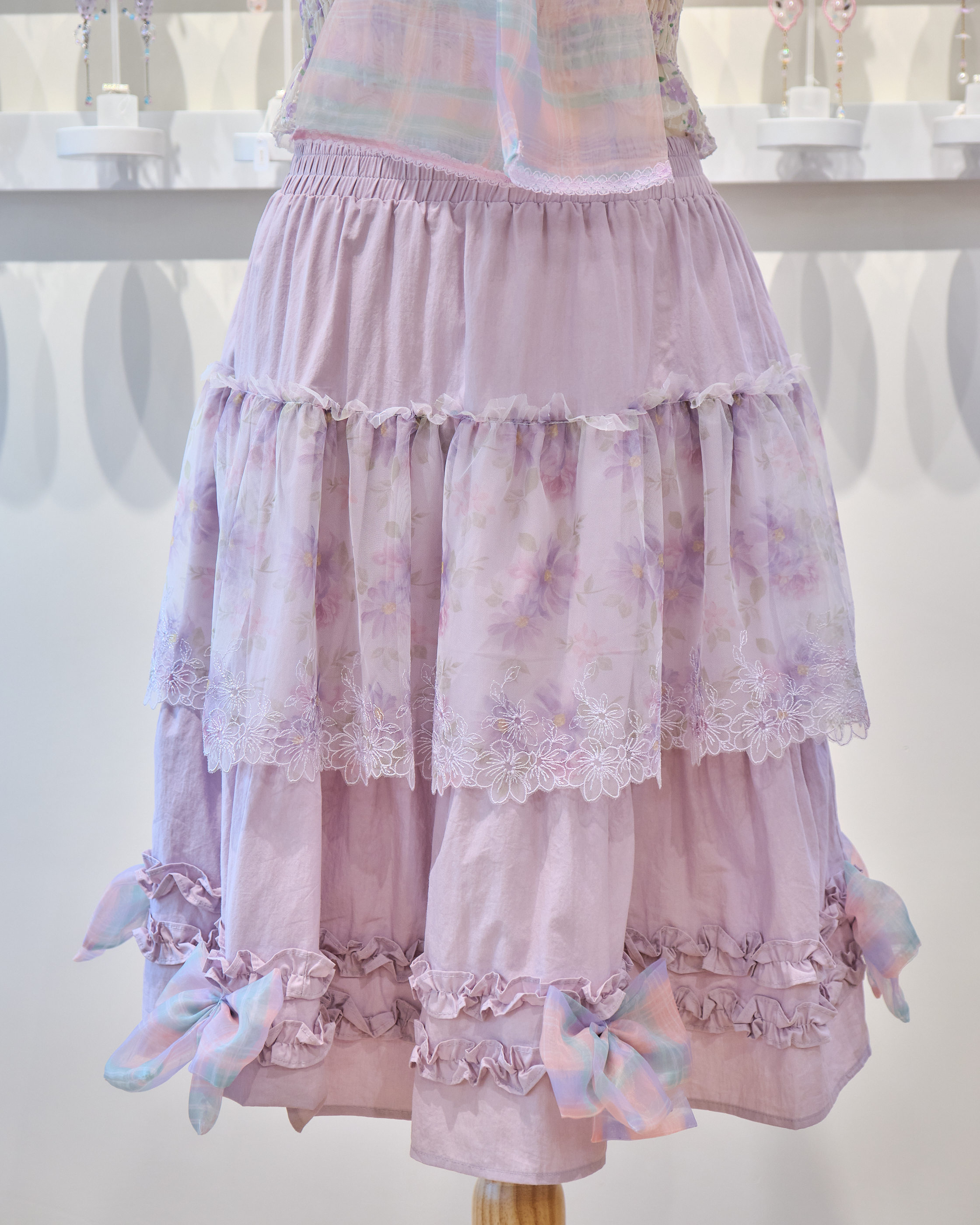 13865 Ribbon Bow Camisole & Knee-Length Skirt Duo Set