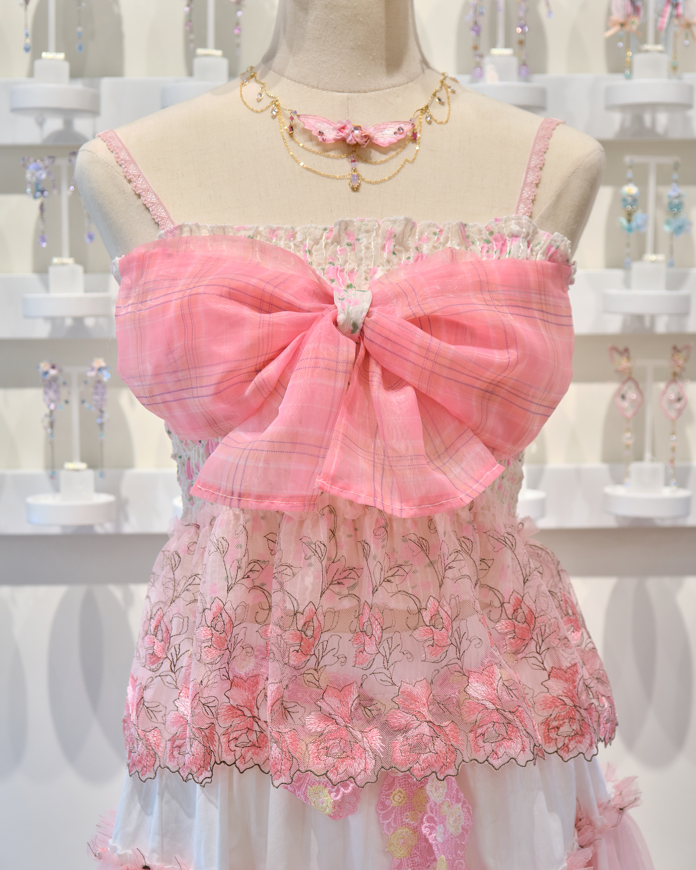 13866 Ribbon Bow Camisole & Knee-Length Skirt Duo Set