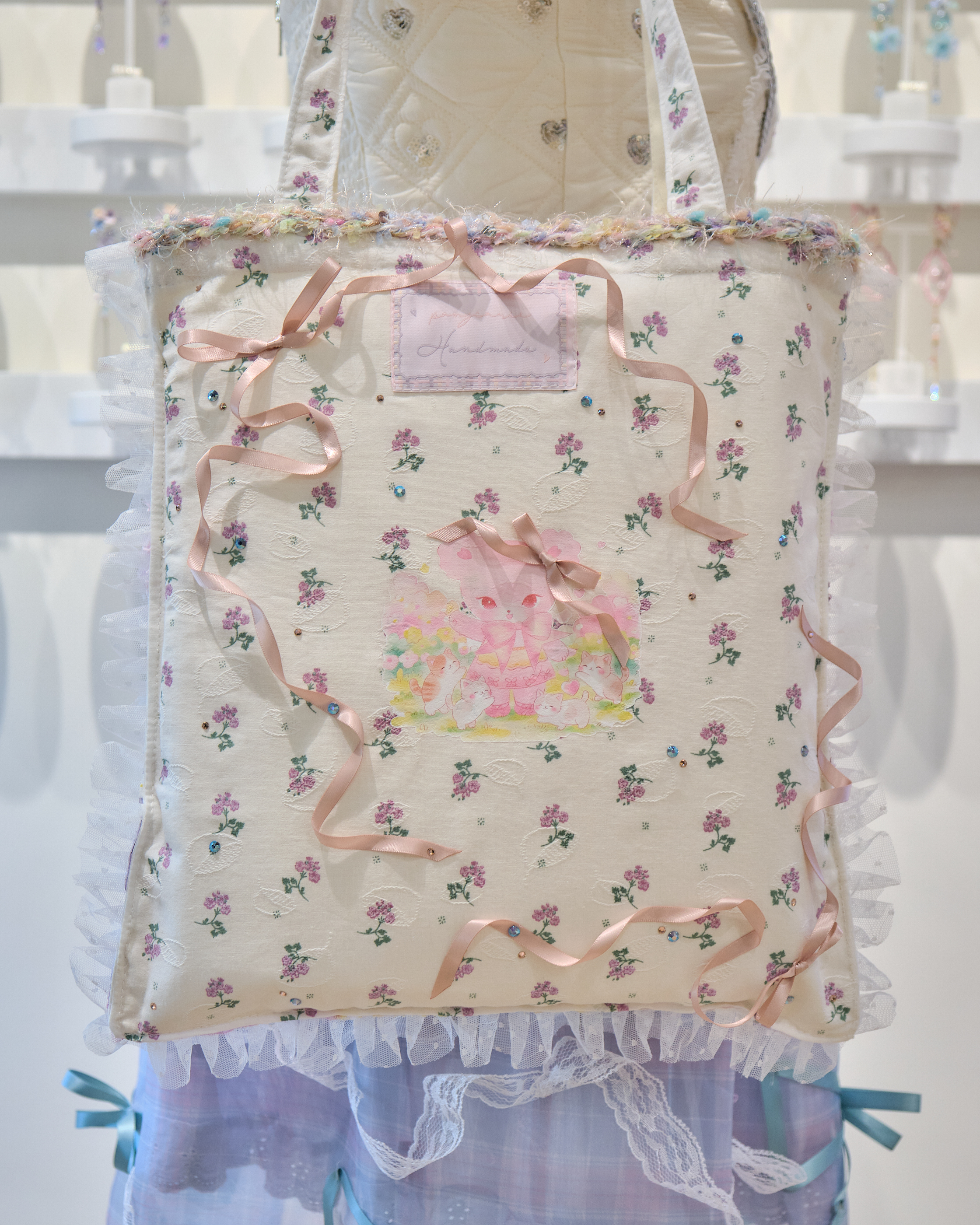 13862 KURA & SORA Dream Ribbon Double-Sided Tote