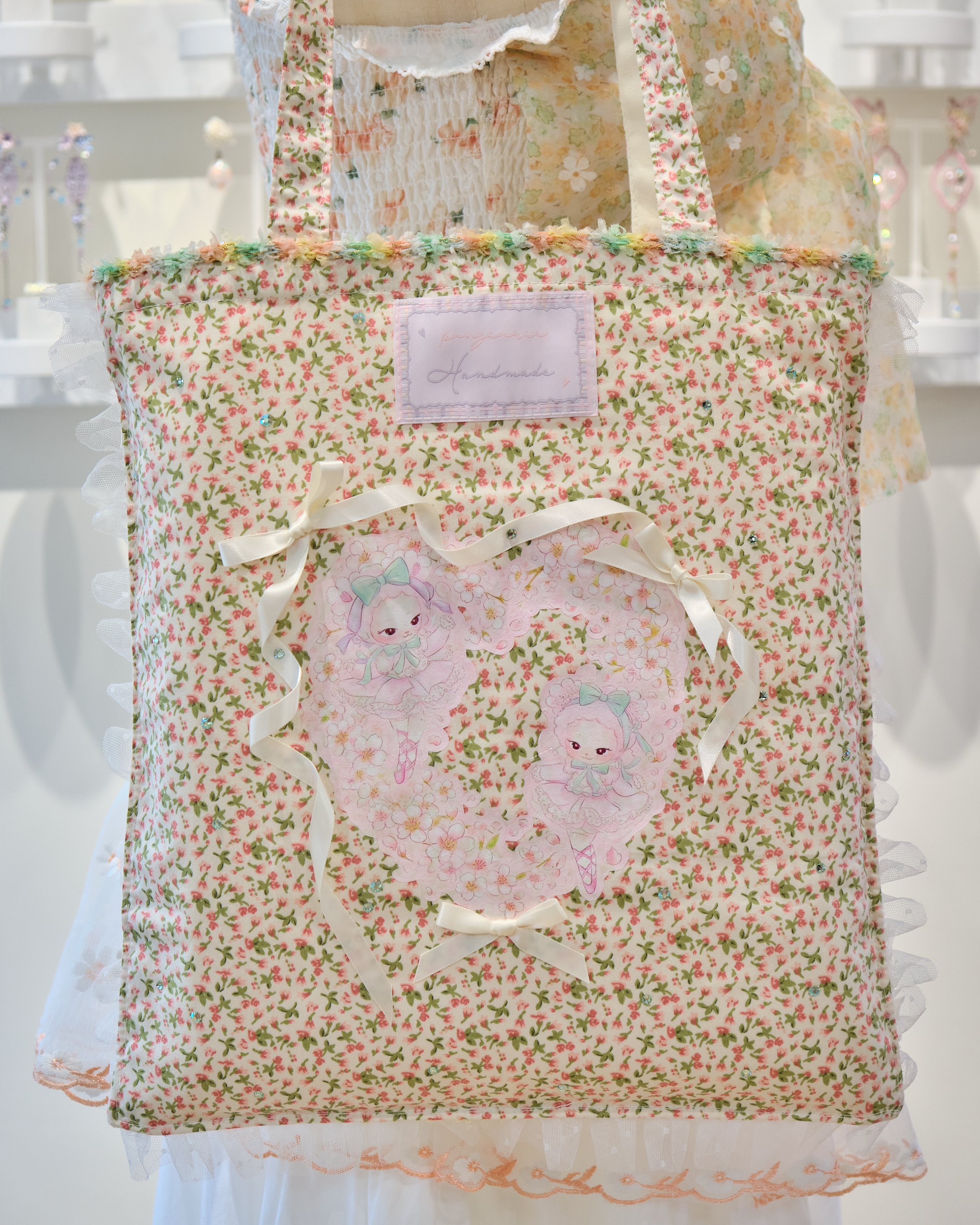13859 KURA & SORA Dream Ribbon Double-Sided Tote