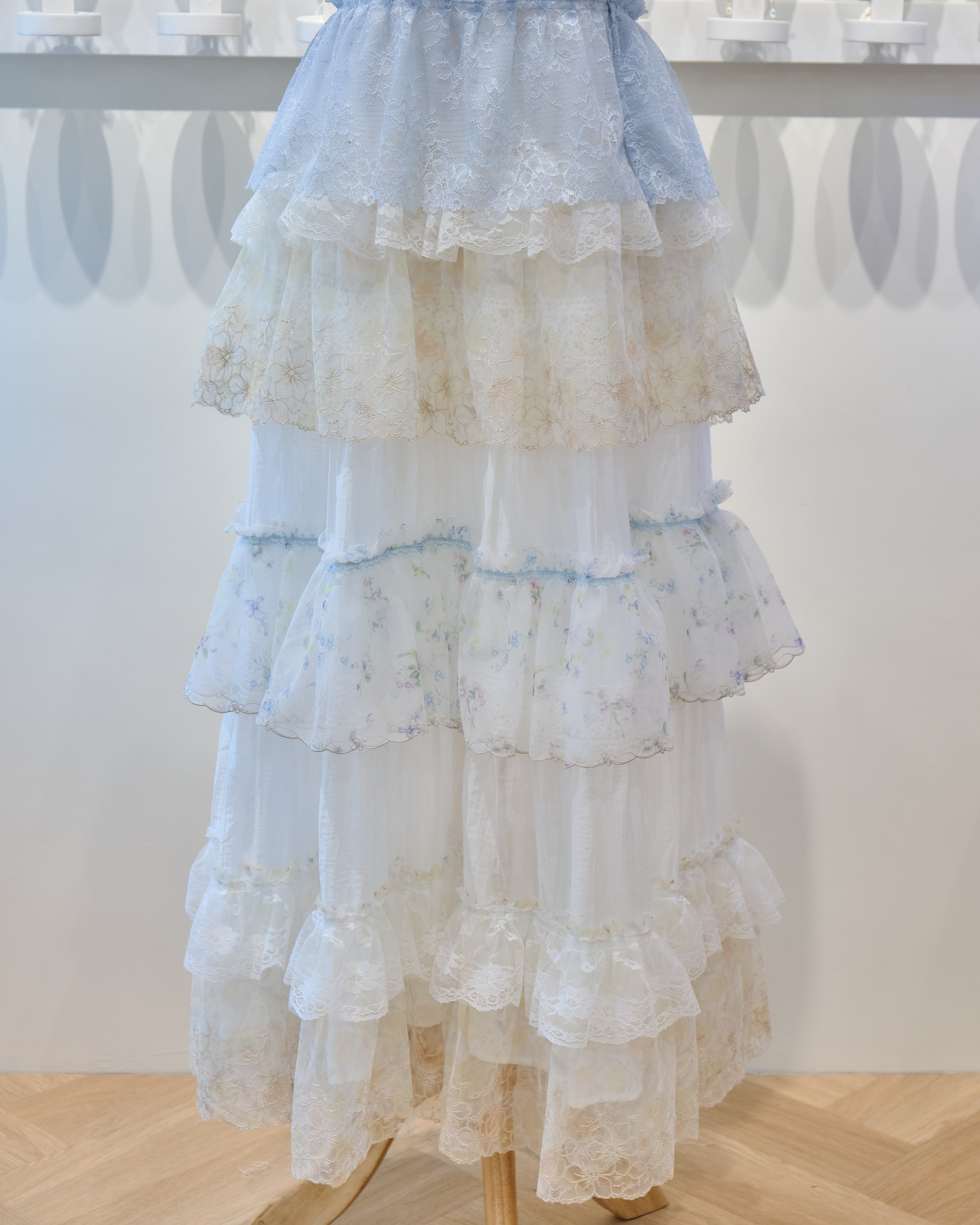 13852 Cake Layer Lace Square-Neck One-Piece Dress