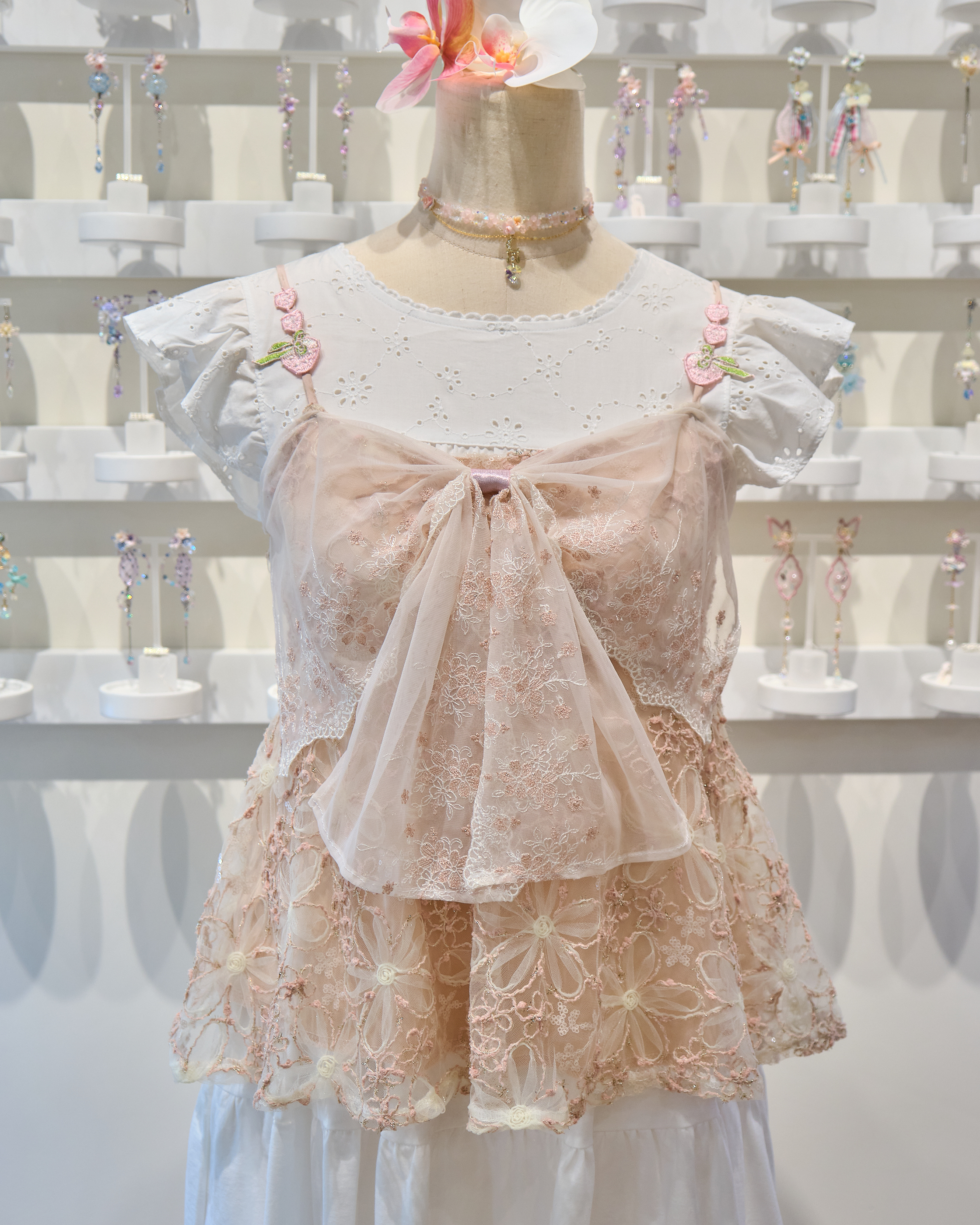 13849 Grand Bow Ruffle Camisole Top
