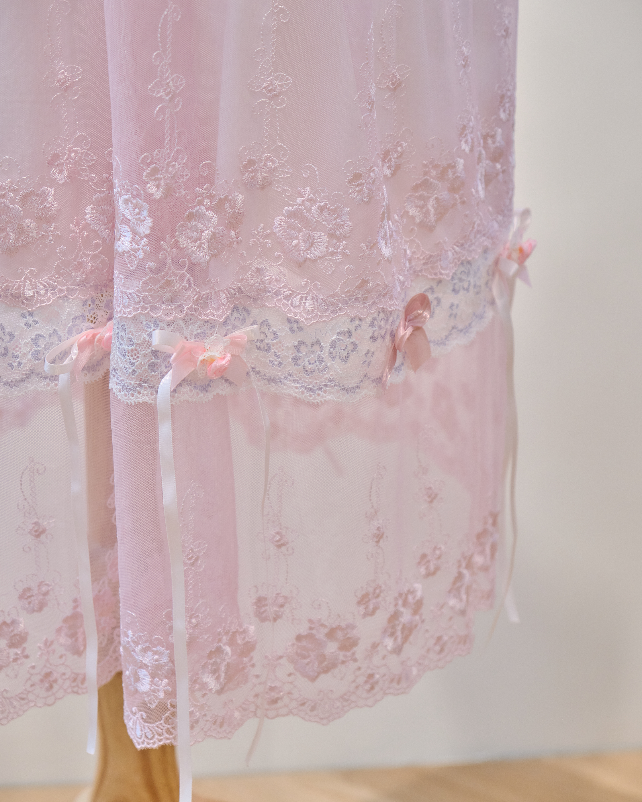 13845 French V-Silhouette Sheer Lace Dress Cover
