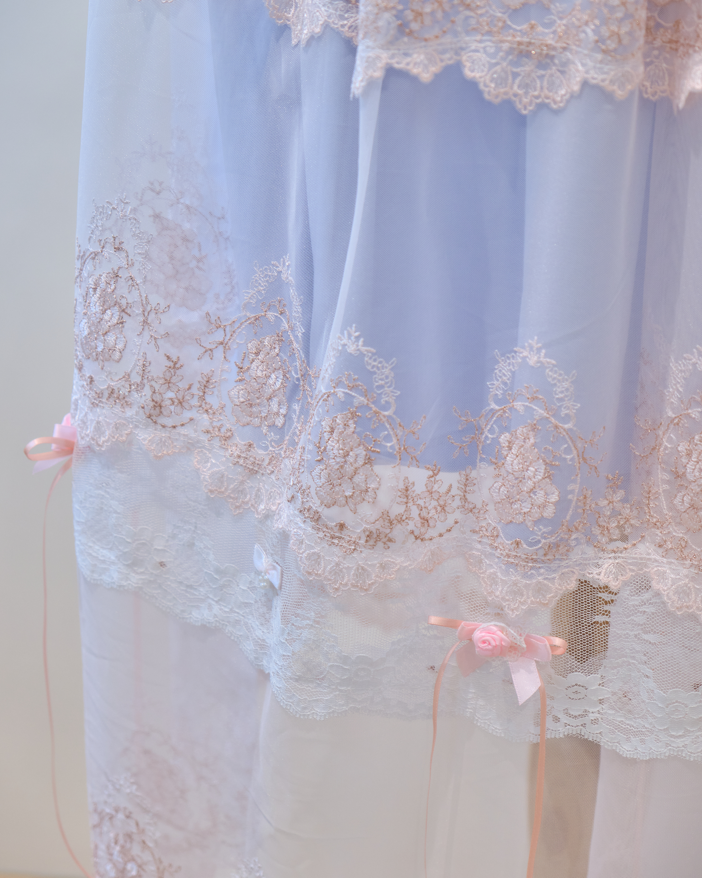 13841 French V-Silhouette Sheer Lace Dress Cover