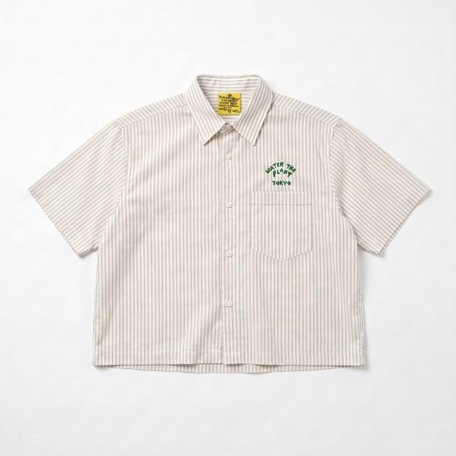 WATER THE PLANT 背後印花Logo 條紋 休閒寬鬆 短袖襯衫 WTP