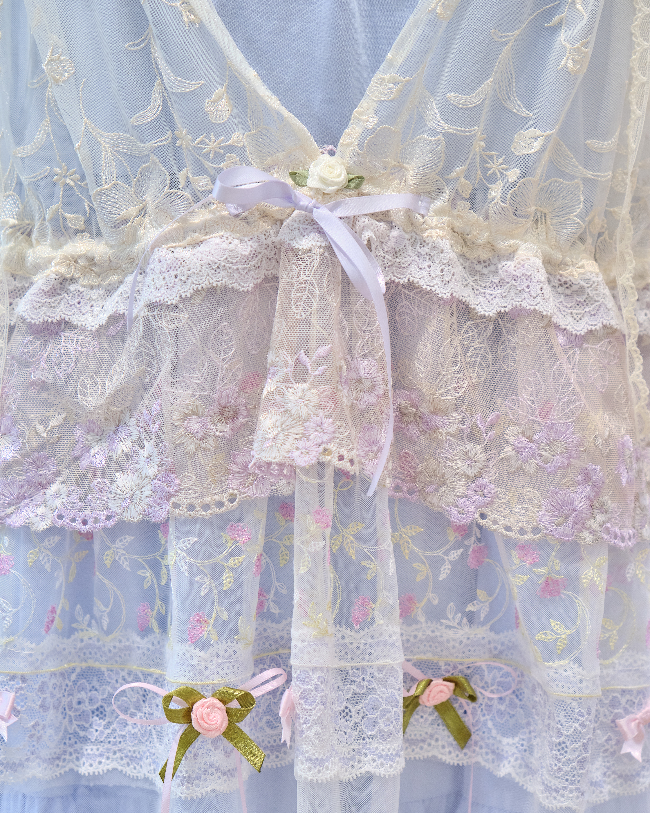 13840 French V-Silhouette Sheer Lace Dress Cover
