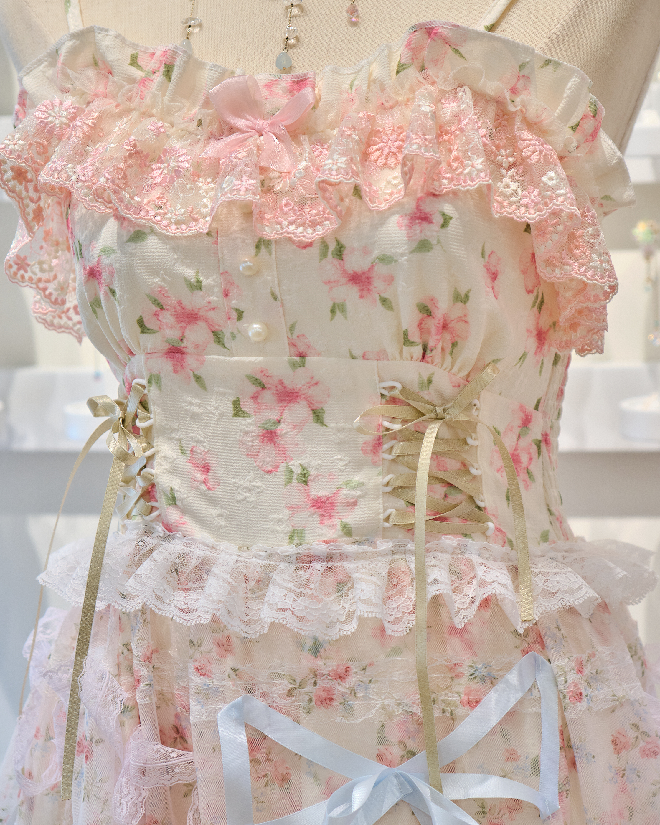 13828 Blooming Ribbon Reverie One-Piece Dress