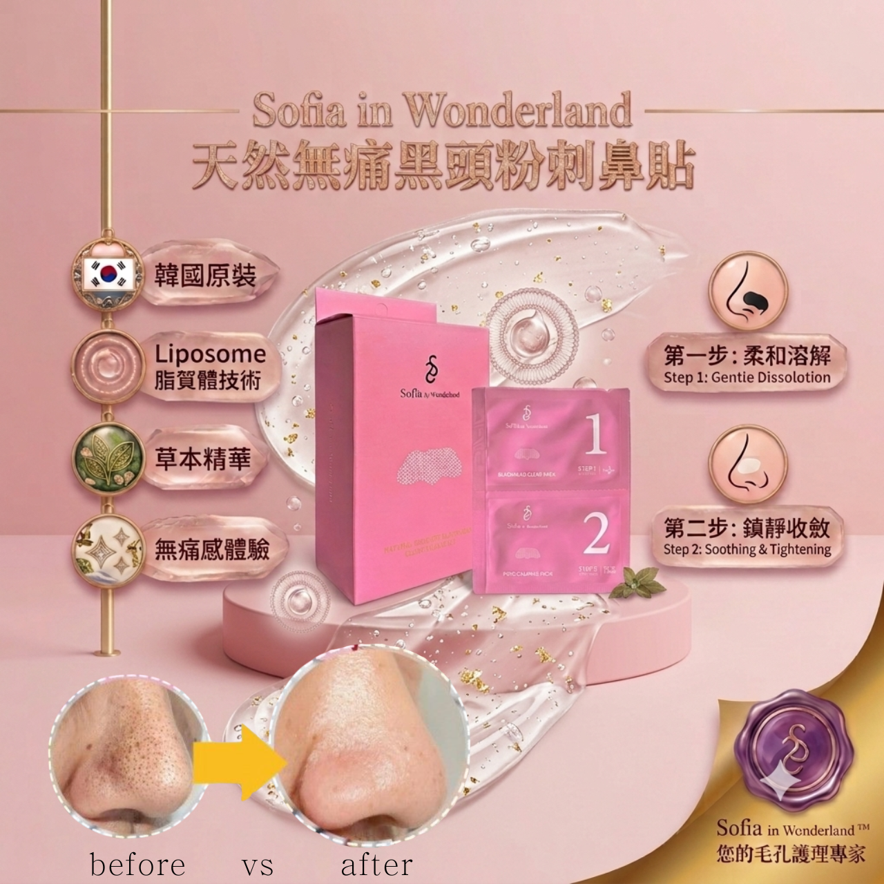 Sofia in Wonderland 黑頭粉刺貼 （一盒十次）