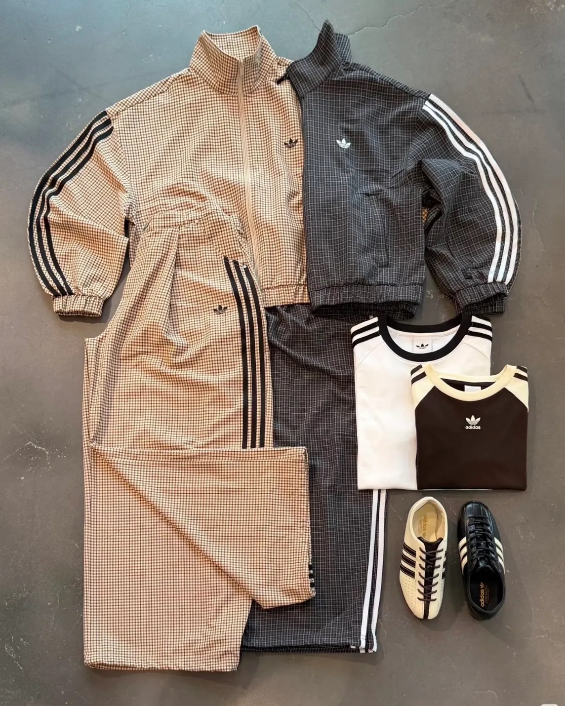 ADIDAS CHECKS TRACK 愛迪達 復古 撞色 格紋 雙拉鍊設計 套裝
