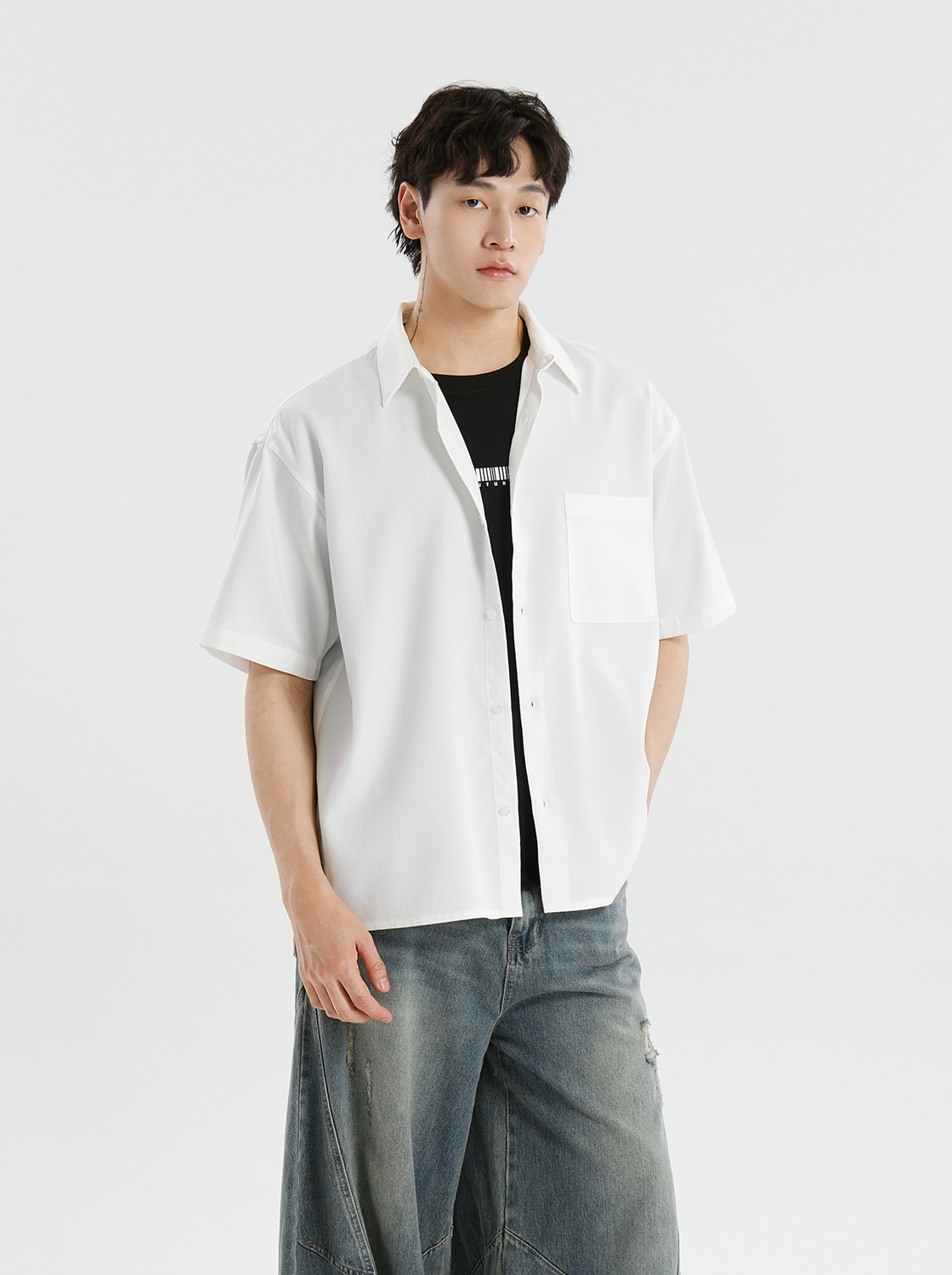 【期間限定】日常抗皺BOXY襯衫