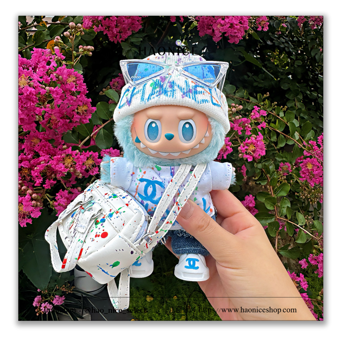 【HAO NICE】客製💕 POP MART泡泡瑪特🔥Labubu 街頭風格 香奈兒 矽膠 毛絨玩偶 潮流收藏