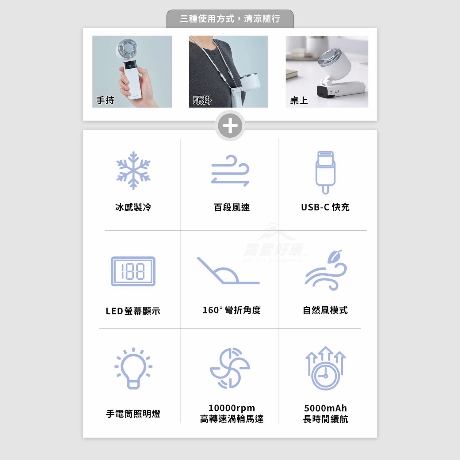 0709-直播【LaPO】沁冷多功能三用風扇 LF-03