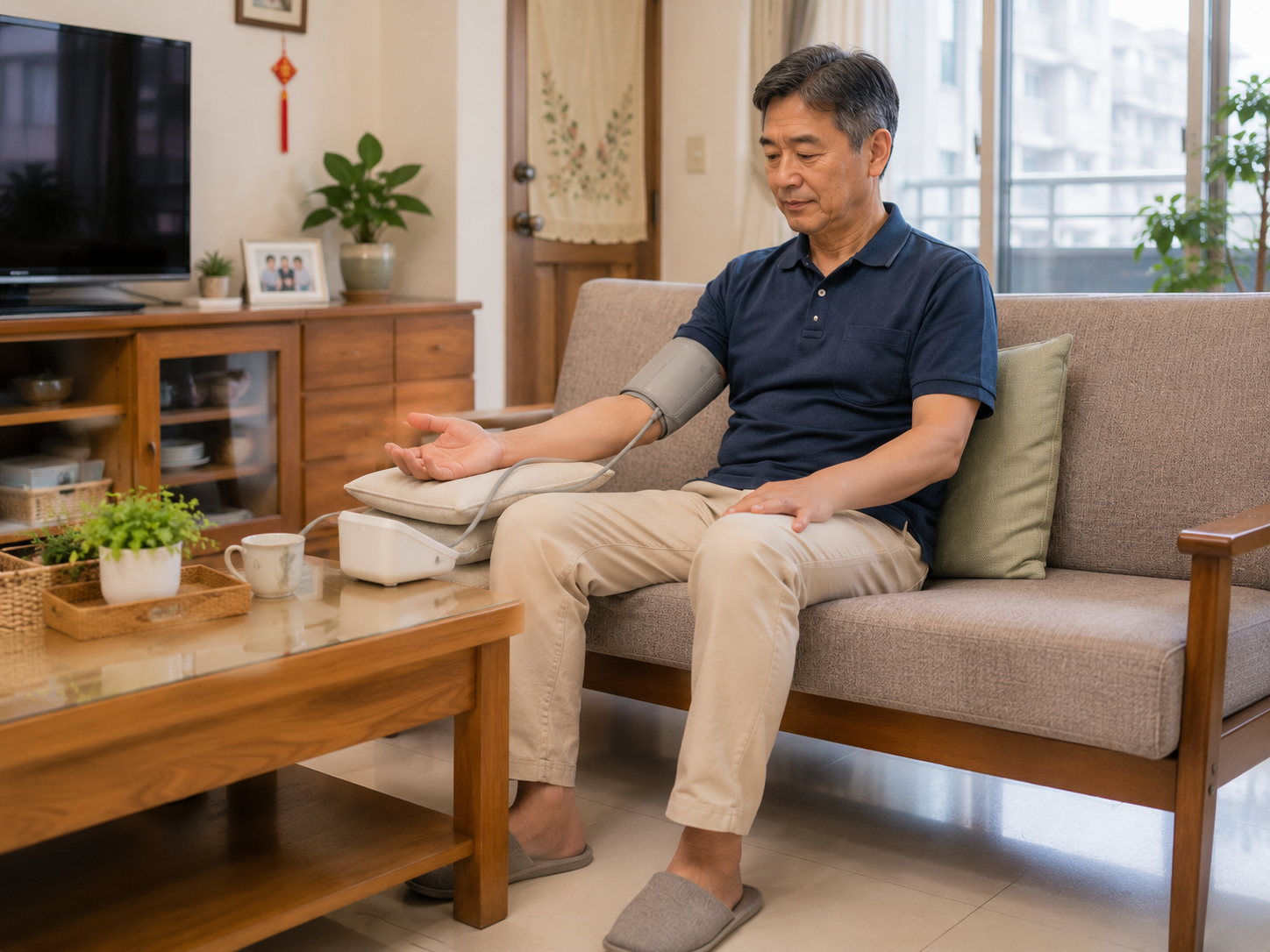 量血壓時雙腳平放地面的正確坐姿