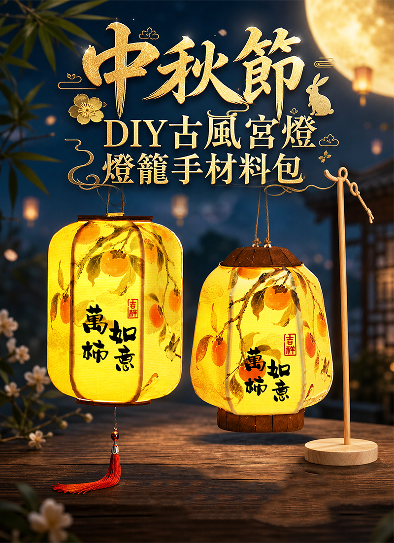 中秋節 DIY古風宮燈燈籠手材料包 AUT2614