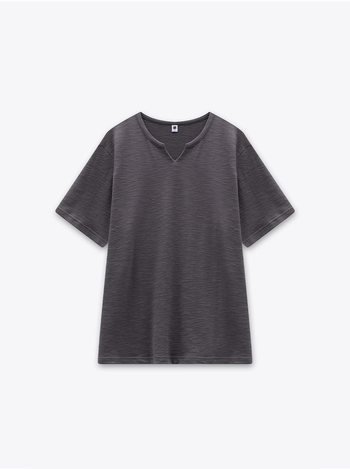 夏日透氣竹節紋理開V上衣