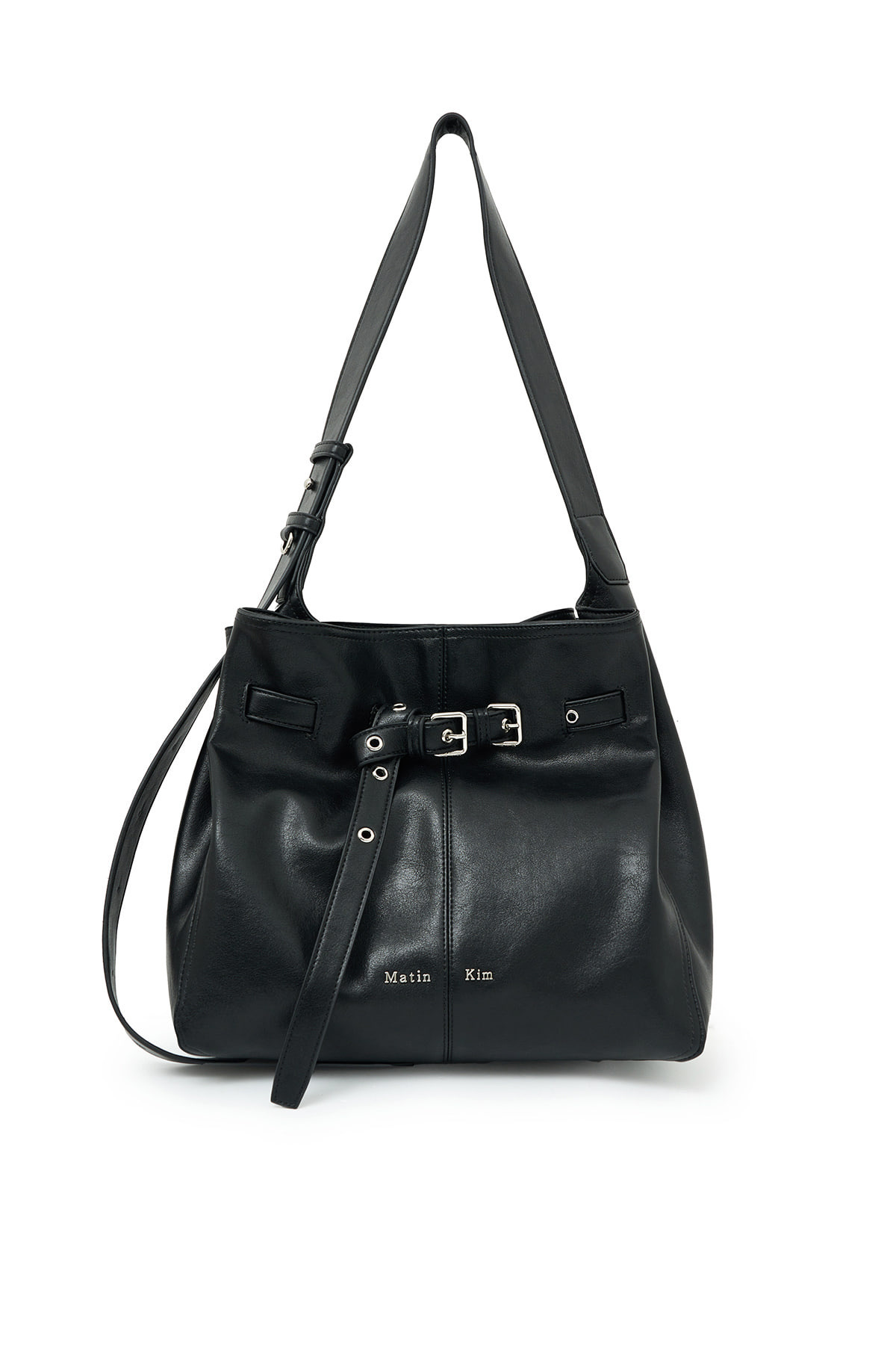 【隨時截單！限時優惠預訂】MATIN KIM BELTED VOLUNN MID BUCKET BAG