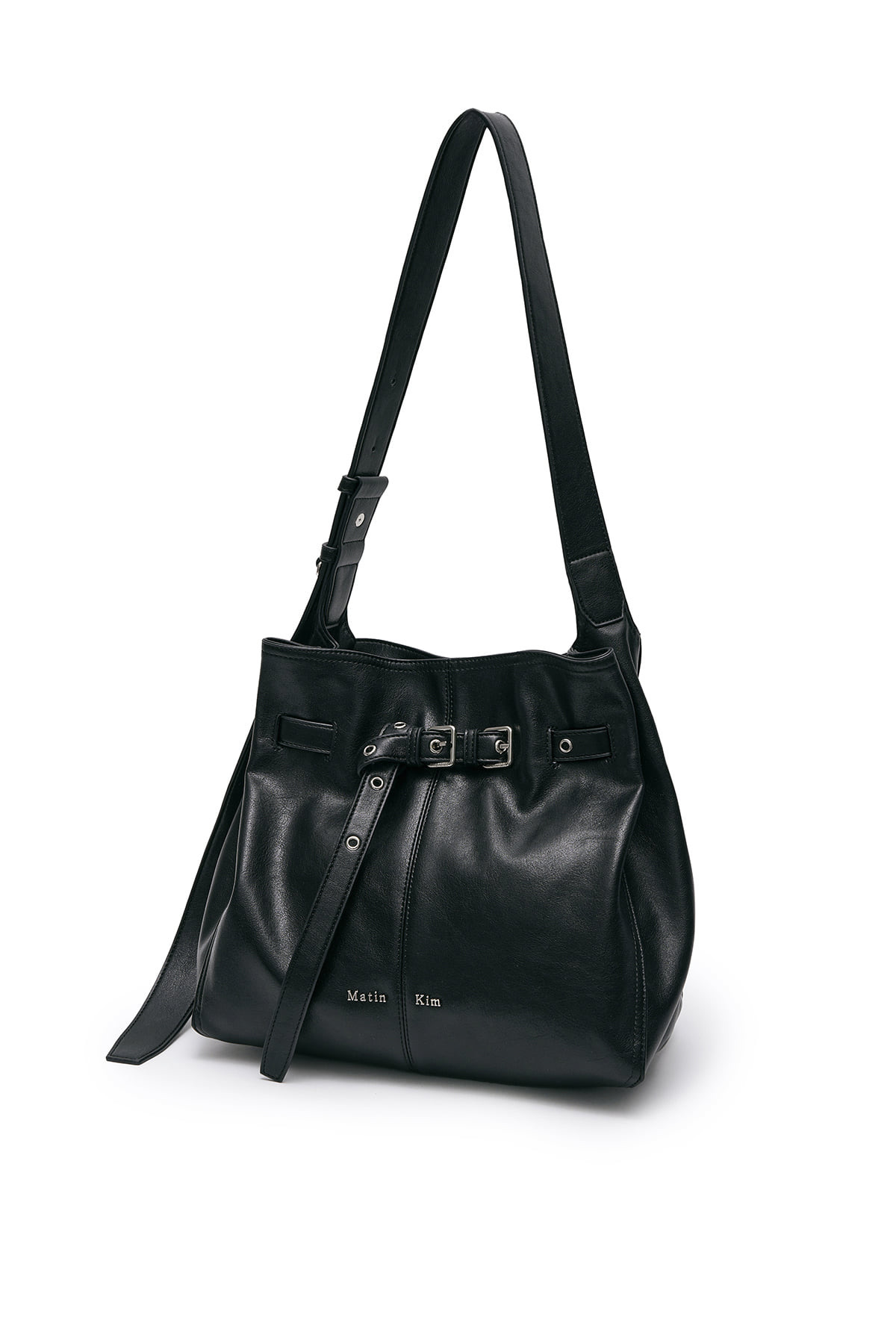【隨時截單！限時優惠預訂】MATIN KIM BELTED VOLUNN MID BUCKET BAG