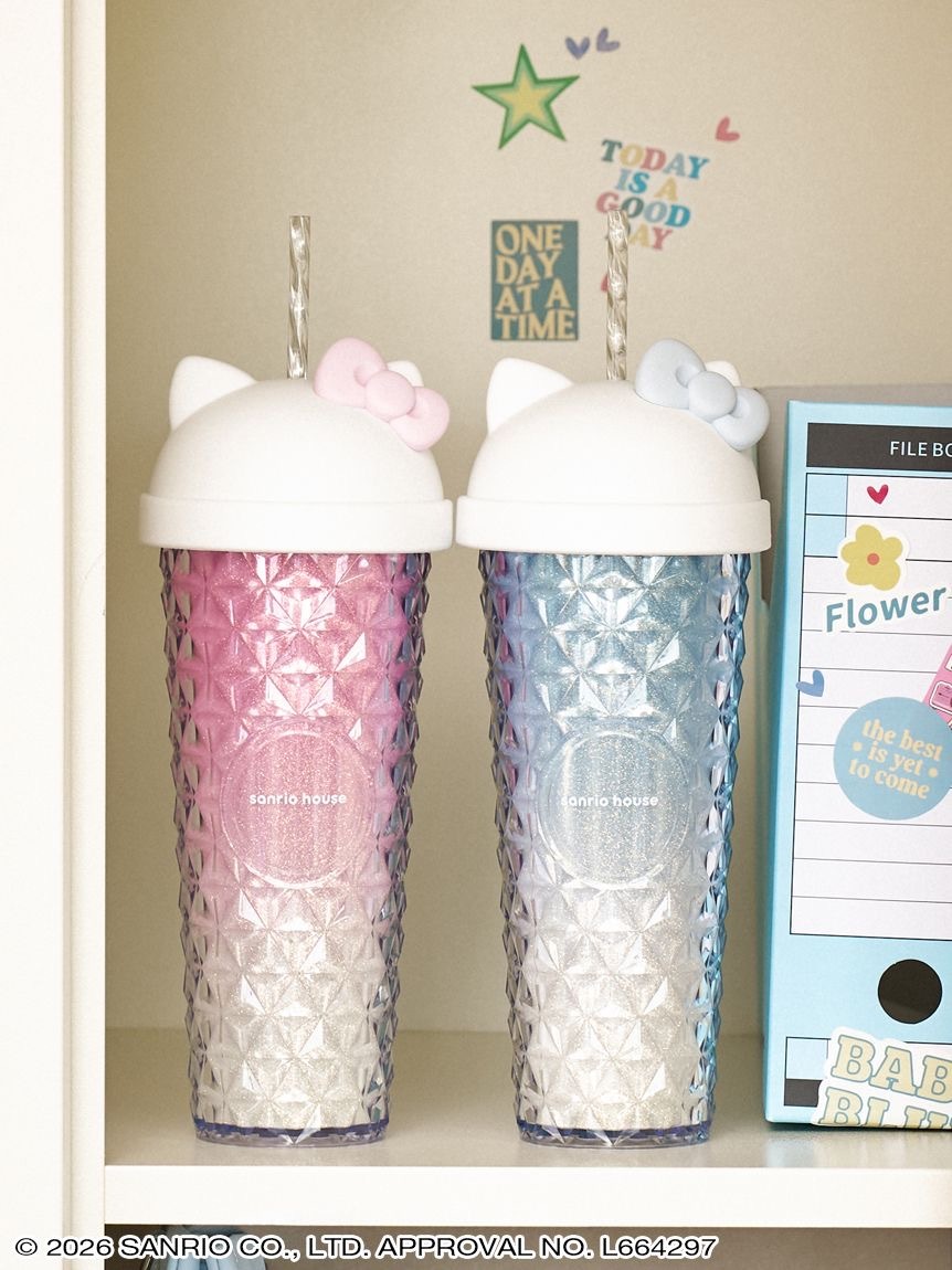 Sanrio House 三麗鷗 Hello Kitty 凱蒂貓 閃光 漸層 水杯 700ml 兩色