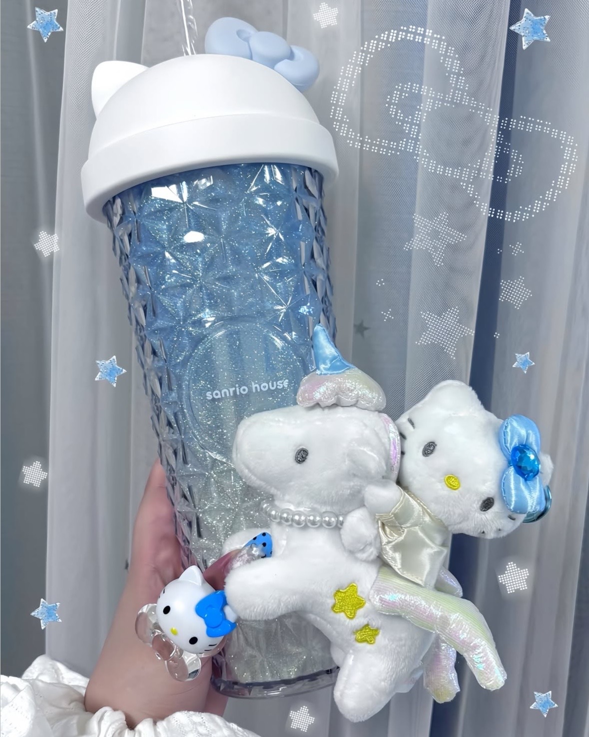 Sanrio House 三麗鷗 Hello Kitty 凱蒂貓 閃光 漸層 水杯 700ml 兩色