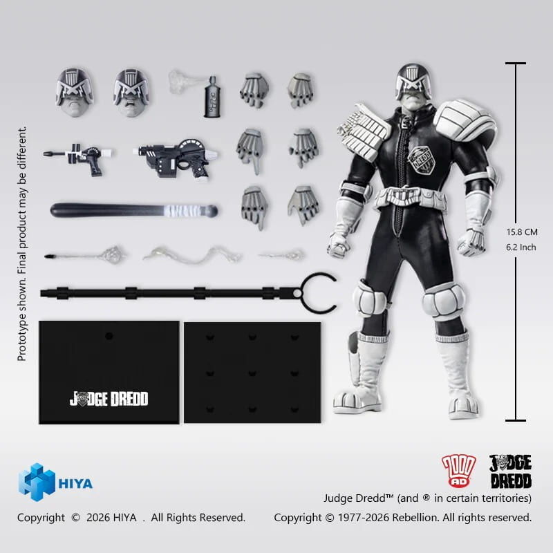 預購27/Q1 HIYA 代理版 可動 1/12 E.S.S. 超時空戰警 判官爵德 黑白版 15cm