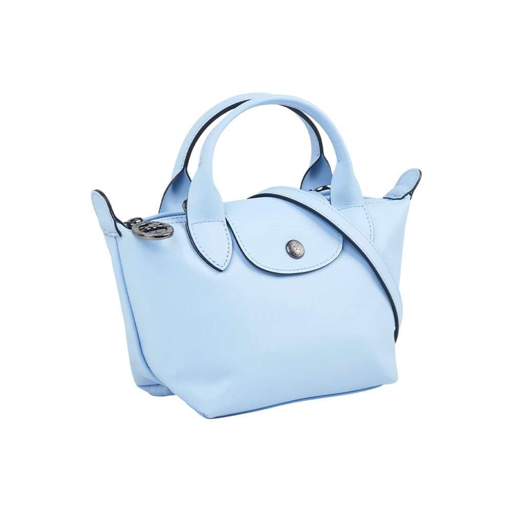 【Longchamp】LE PLIAGE XTRA 牛皮迷你二用折疊包(海潮藍)