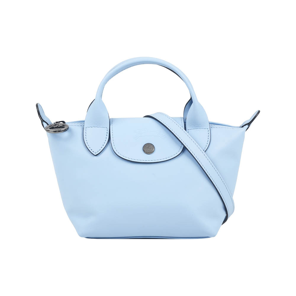【Longchamp】LE PLIAGE XTRA 牛皮迷你二用折疊包(海潮藍)