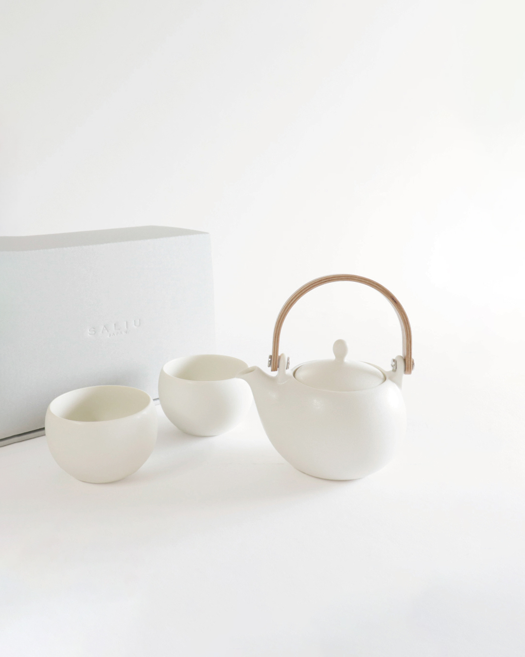 Saliu × 深山 結系列 330ml 3件 茶壺套裝禮盒 白色｜LOLO