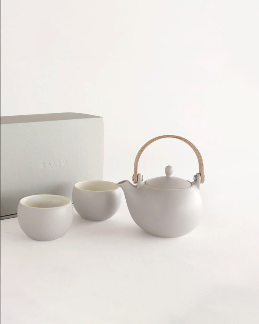 Saliu × 深山 結系列 330ml 3件 茶壺套裝禮盒 灰色｜LOLO