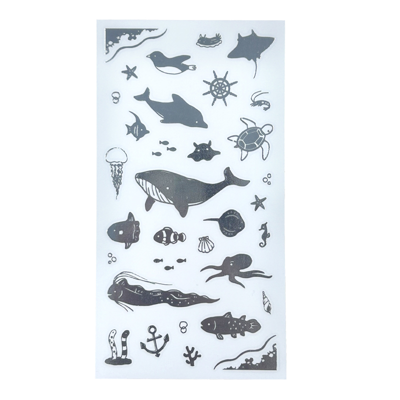 貼紙玩具/銀色系 海洋生物