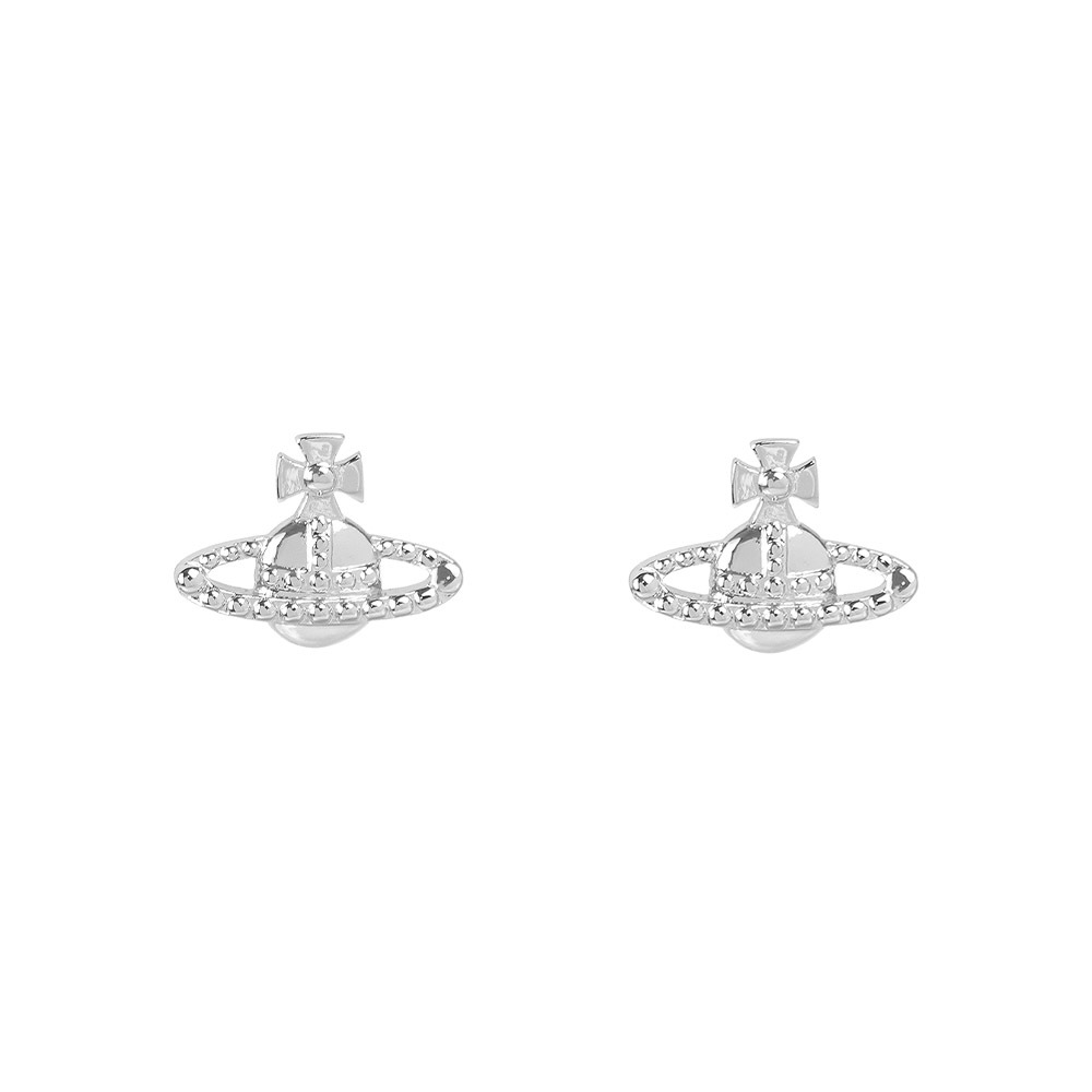 【Vivienne Westwood】Farah 土星環造型針式耳環(銀色)