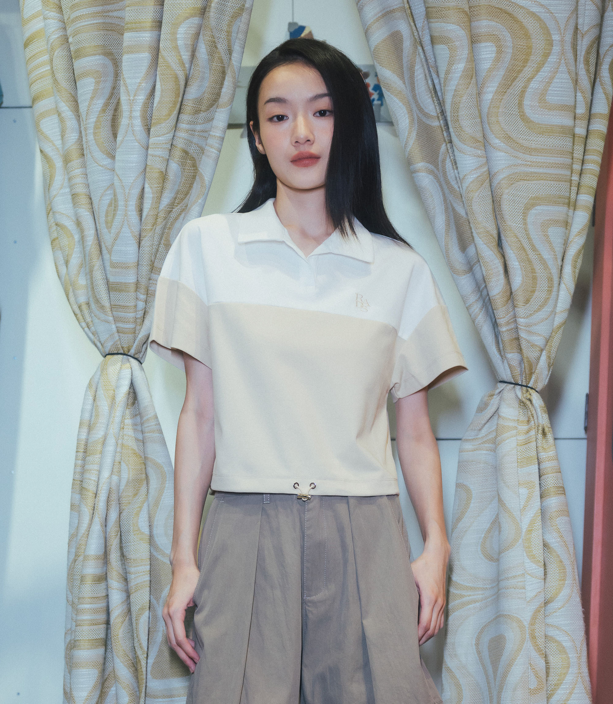 Radiantsphere 女款 撞色抽繩POLO衫