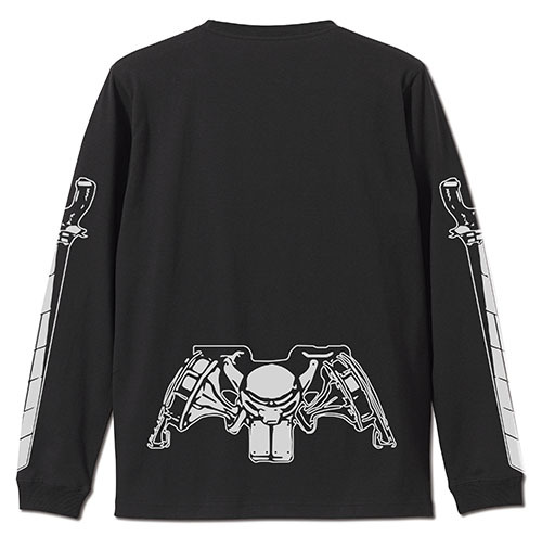 調査兵団 袖ﾘﾌﾞﾛﾝｸﾞｽﾘｰﾌﾞTｼｬﾂ/BLACK COSPA 072726