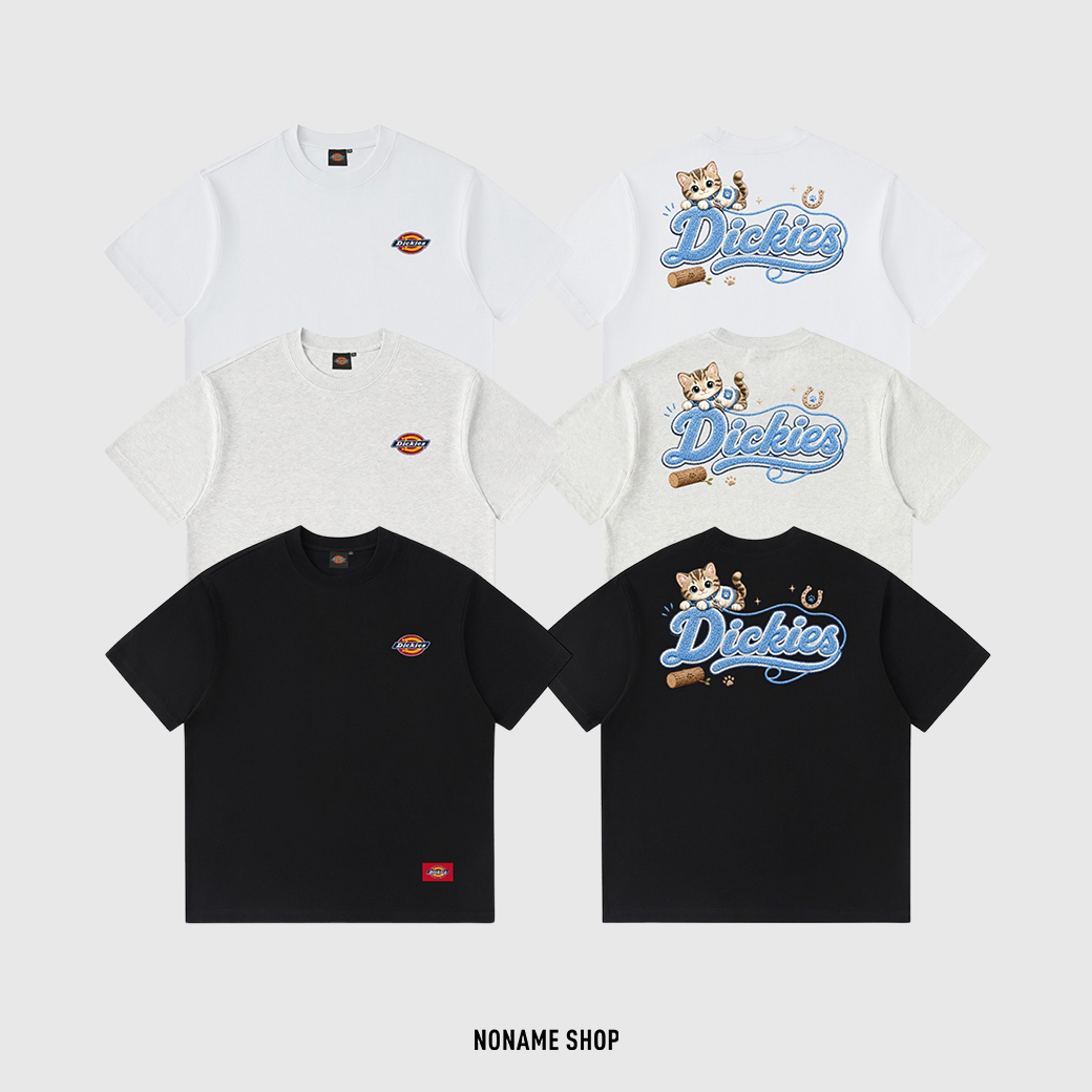 DICKIES 貓貓 木樁 手寫 燙印 LOGO 短袖 三色 (男/女款)